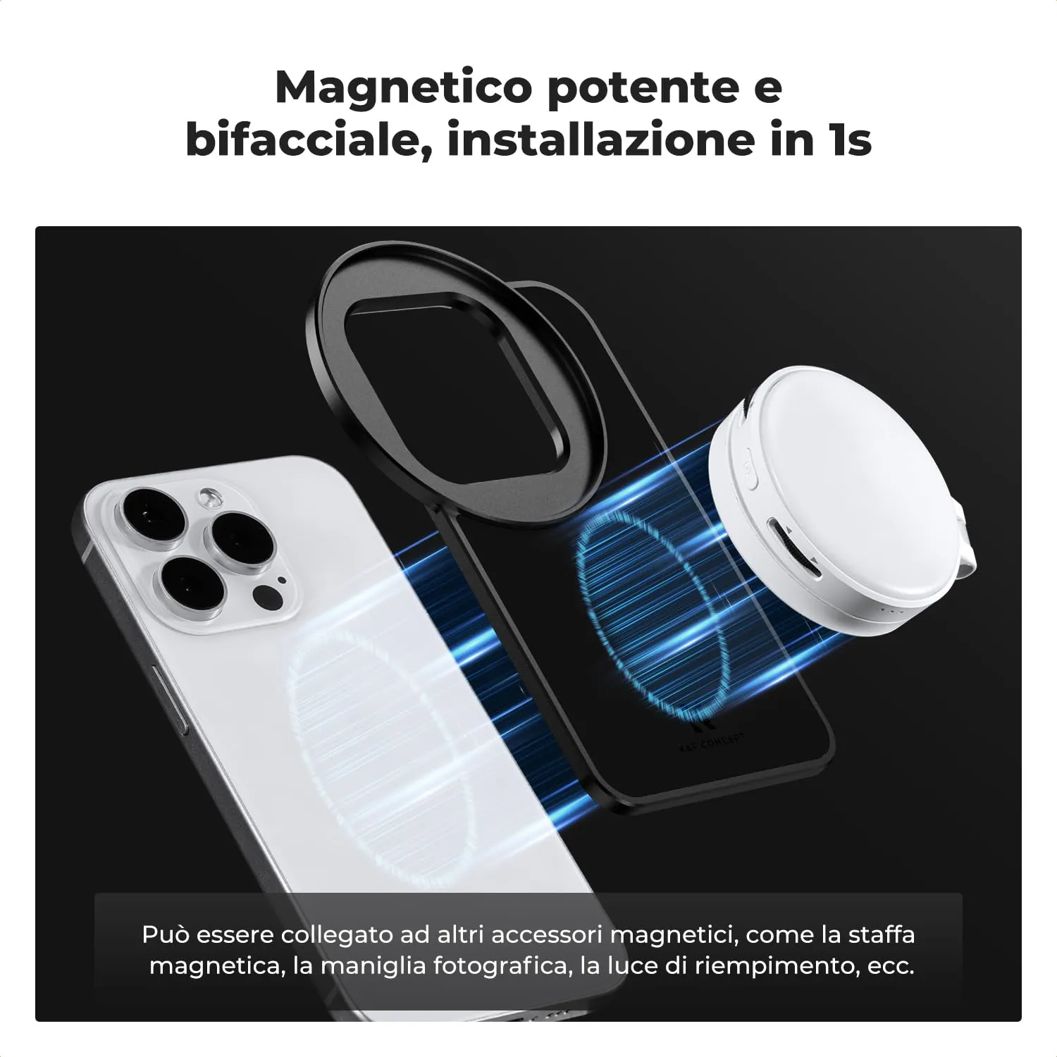 K&F Concept adattatore magnetico filtri 67mm iPhone 6,1" portafiltro