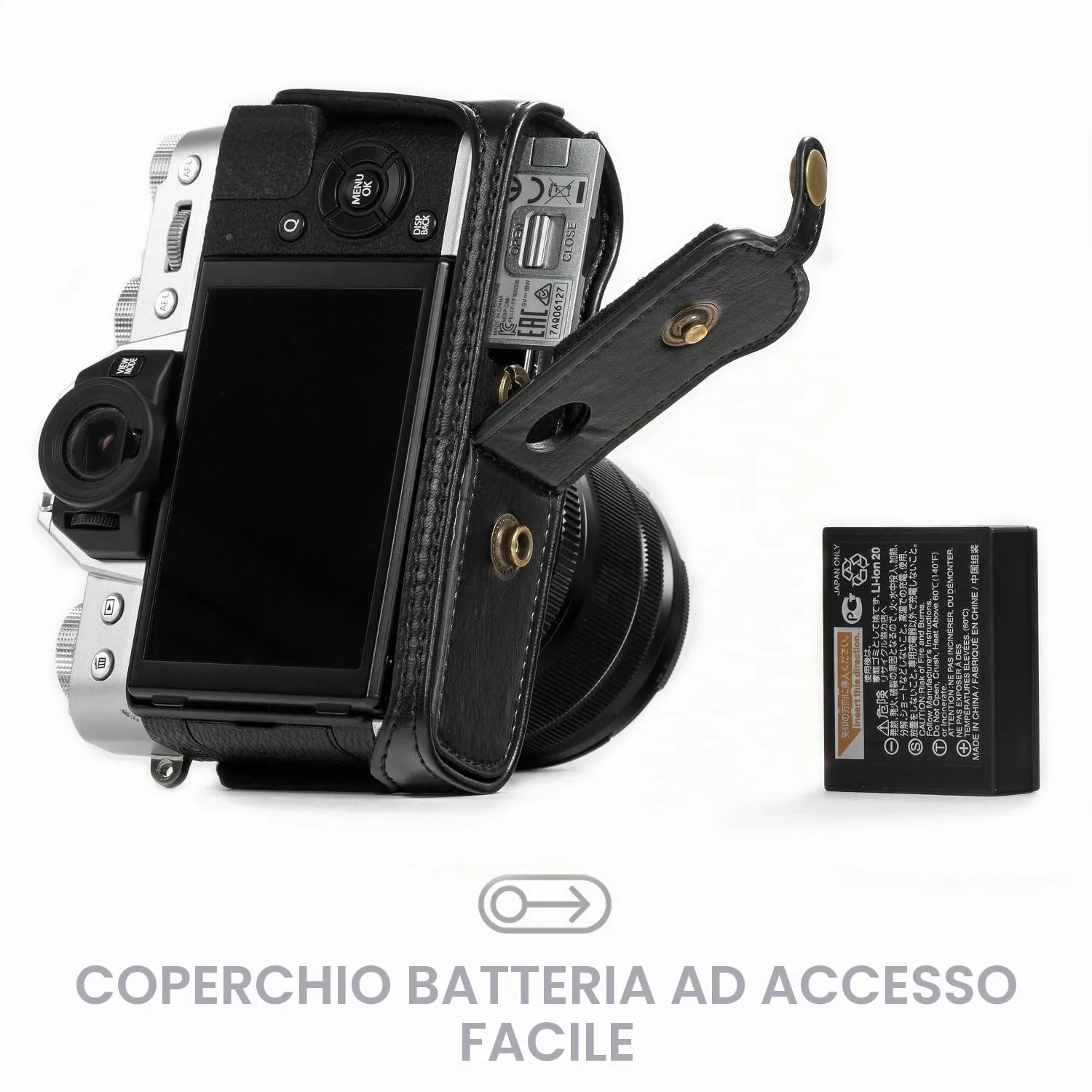 MegaGear MG576 Single custodia ecopelle X-T20 nero
