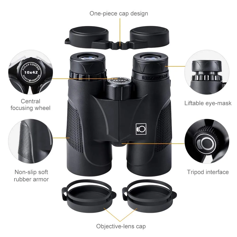 K&F Concept 10x42 binocolo impermeabile BAK-4 birdwatching