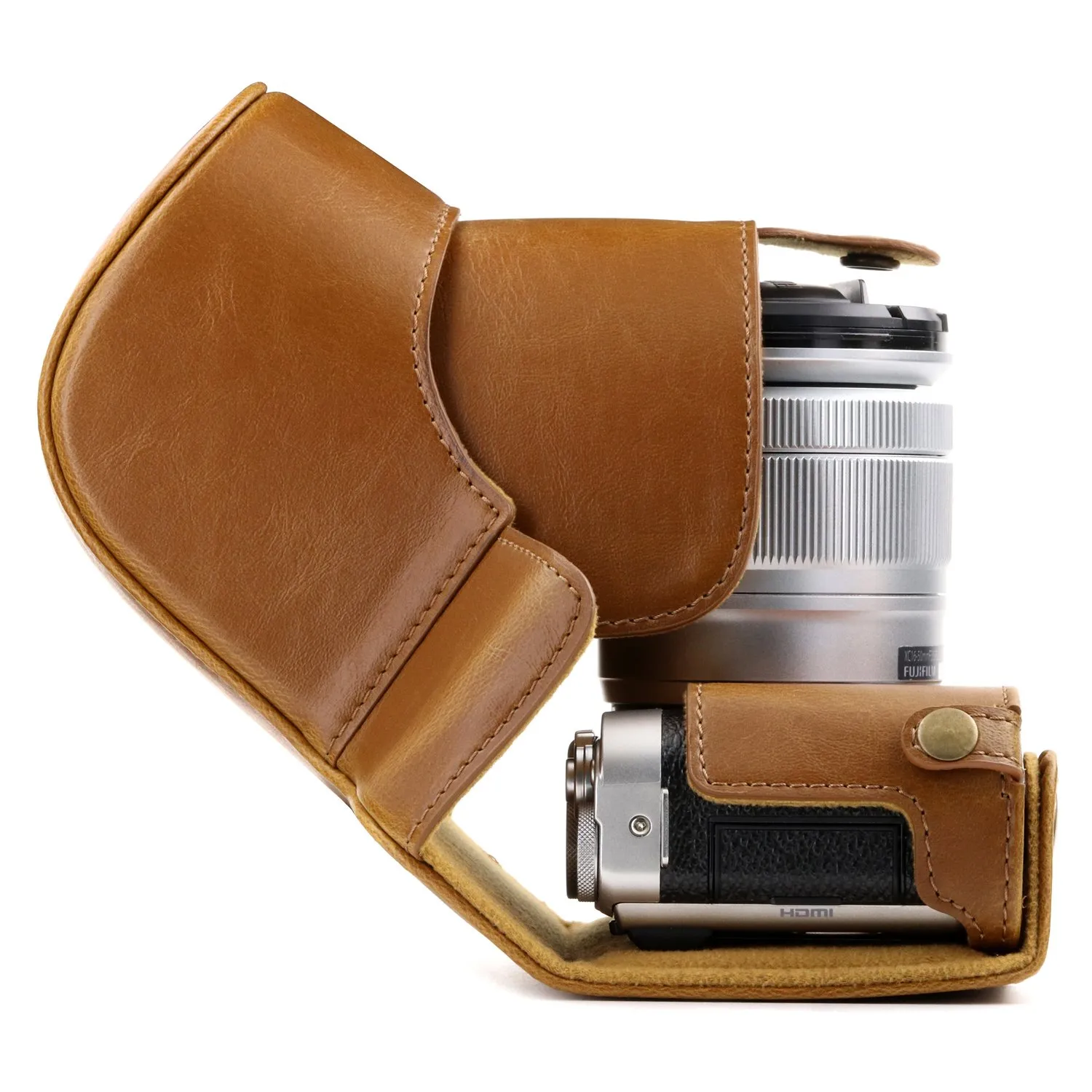 MegaGear MG1003 custodia fotocamera Fujifilm X-A10 marrone chiaro