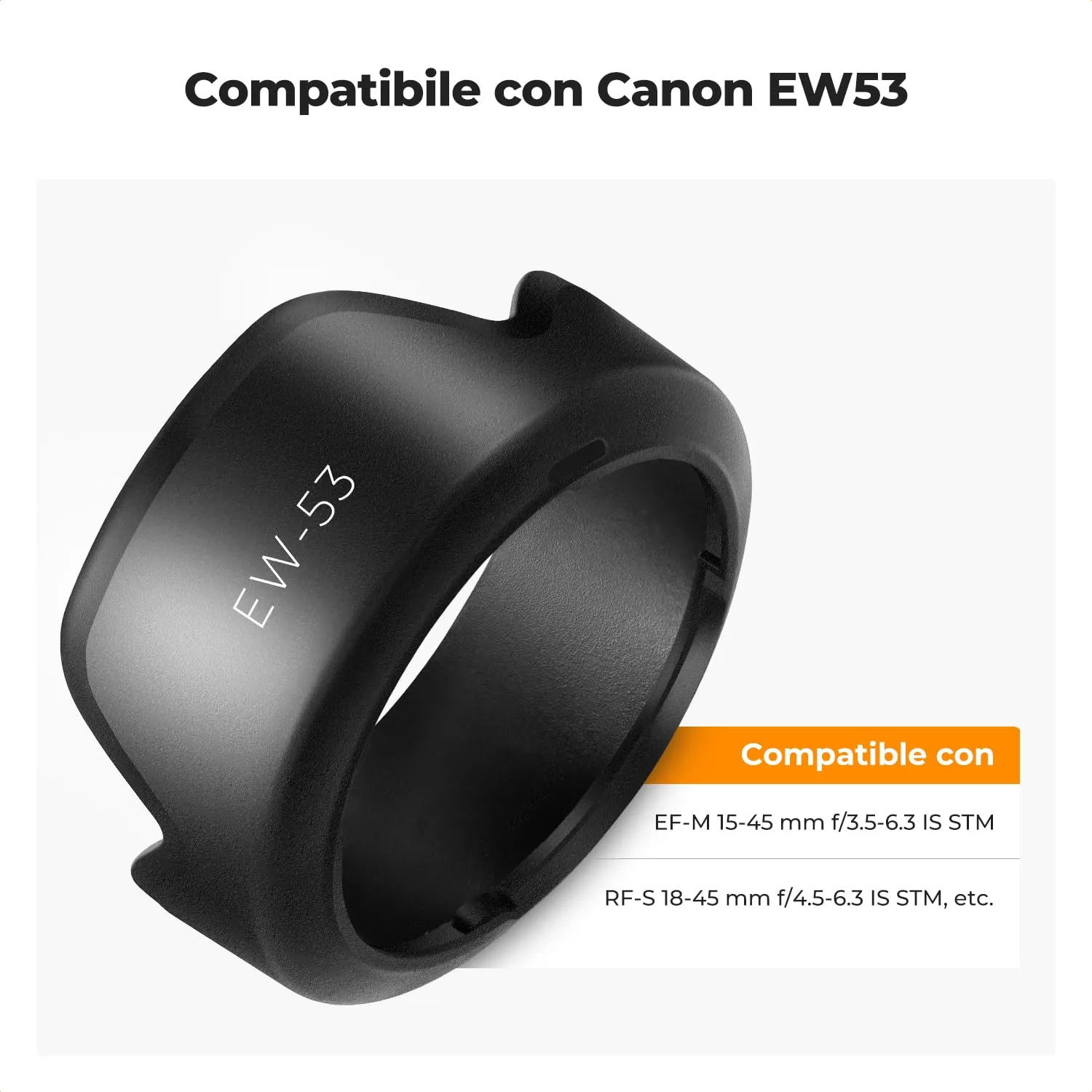 K&F Concept EW53 paraluce Canon EF-M 15-45mm RF-S