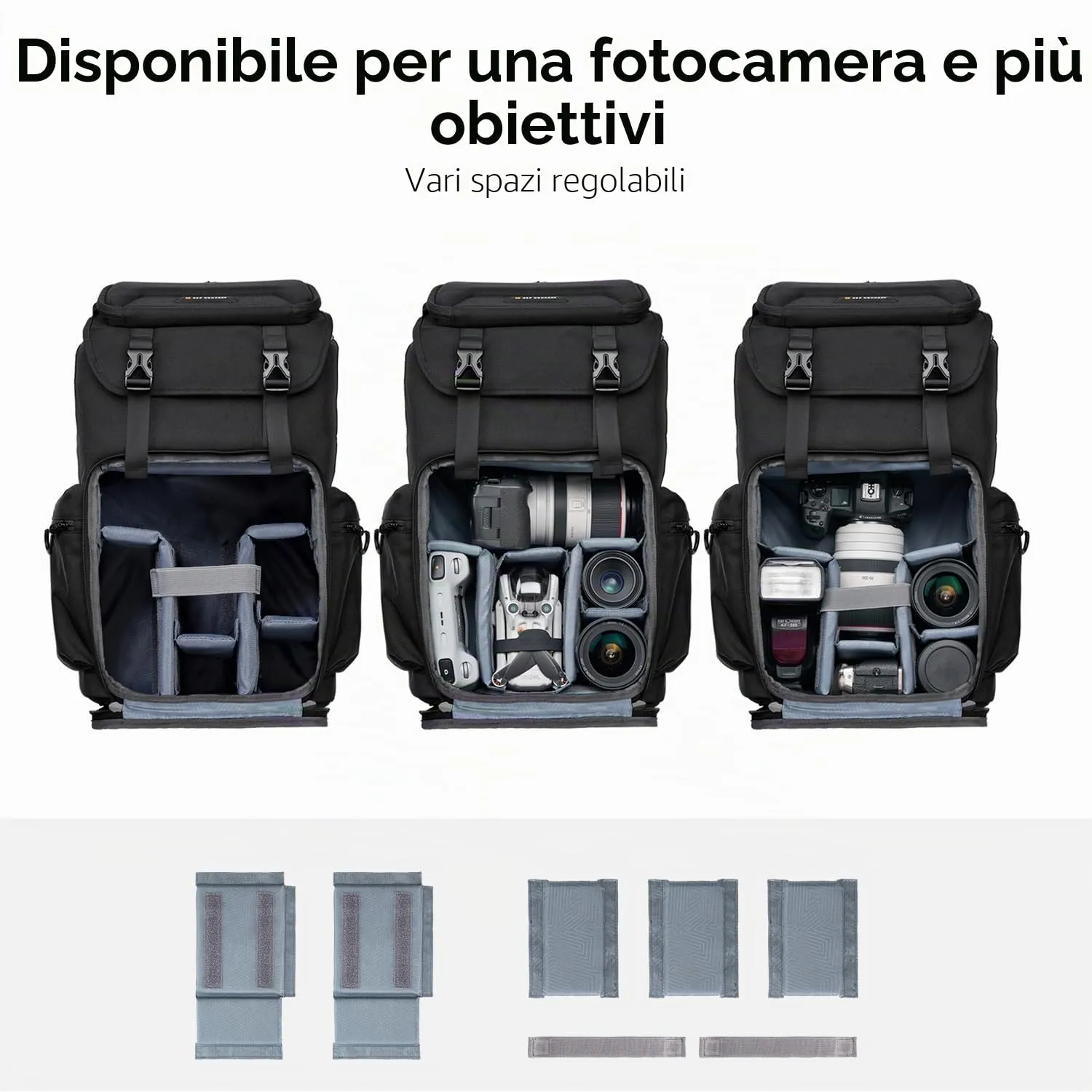 K&F Concept Zaino Fotocamera Nero 25L