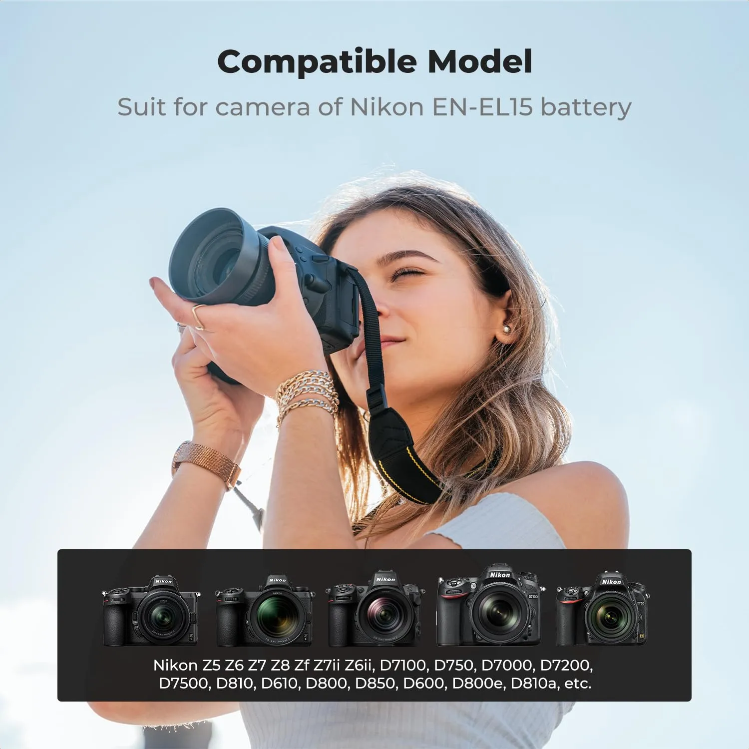 K&F Concept EN-EL15 kit 2 batterie 2100mAh caricatore USB