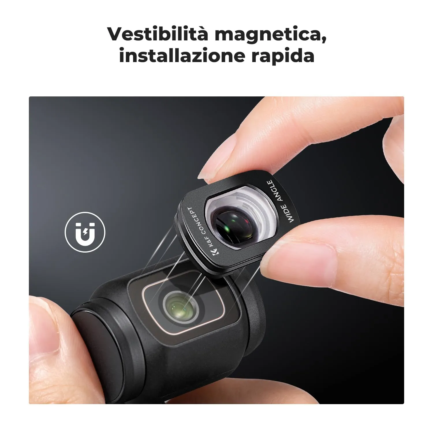 K&F Concept Obiettivo Grandangolare Magnetico Osmo Pocket 3/4 112°