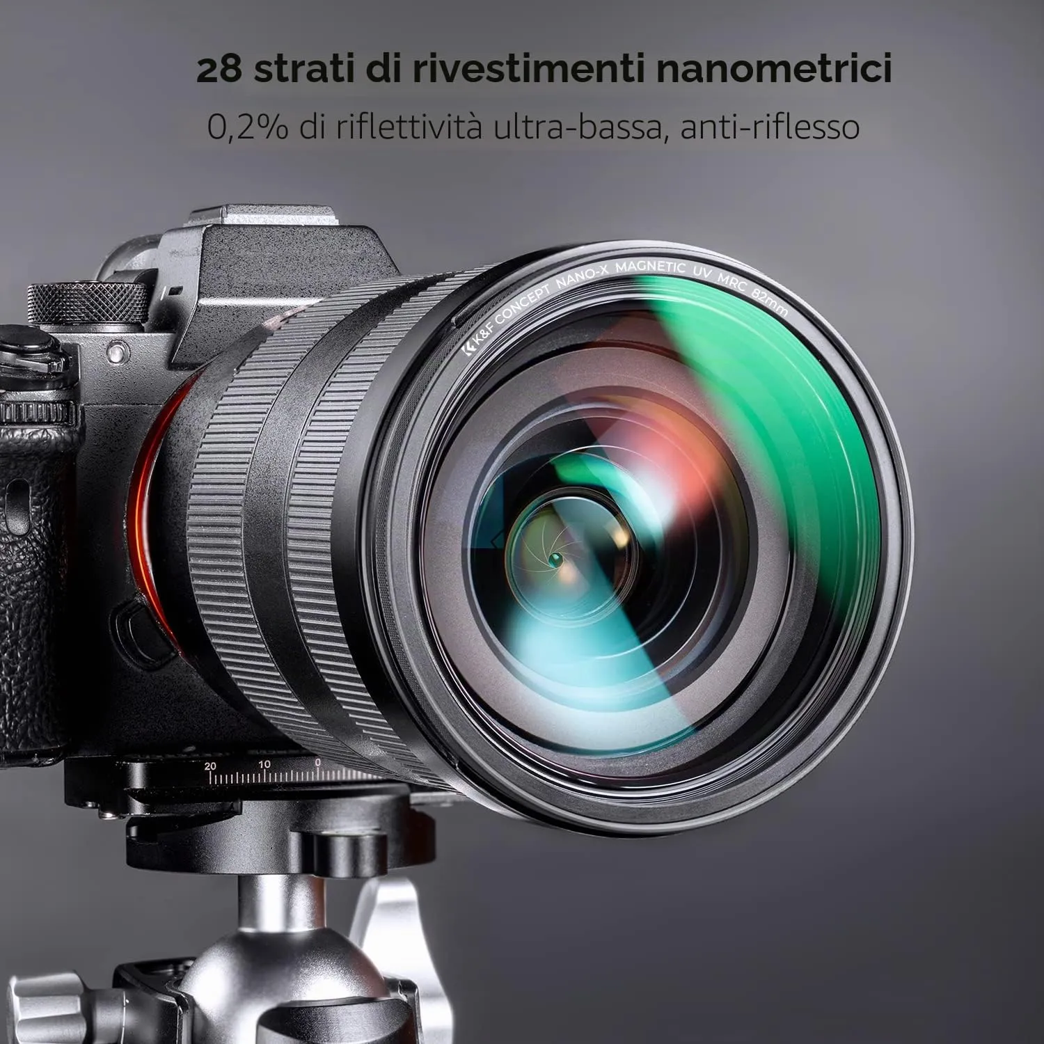 K&F Concept Nano-Xcel filtro UV magnetico 82mm + tappo