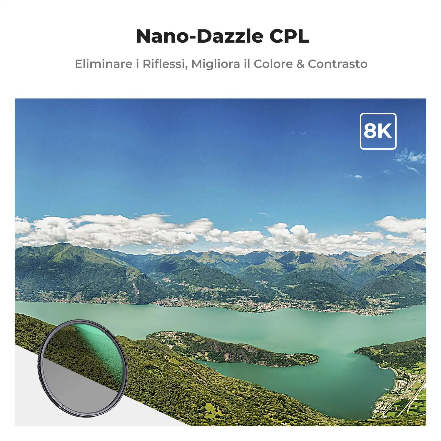 K&F Concept Nano-Dazzle filtro polarizzatore CPL 82mm multicoated