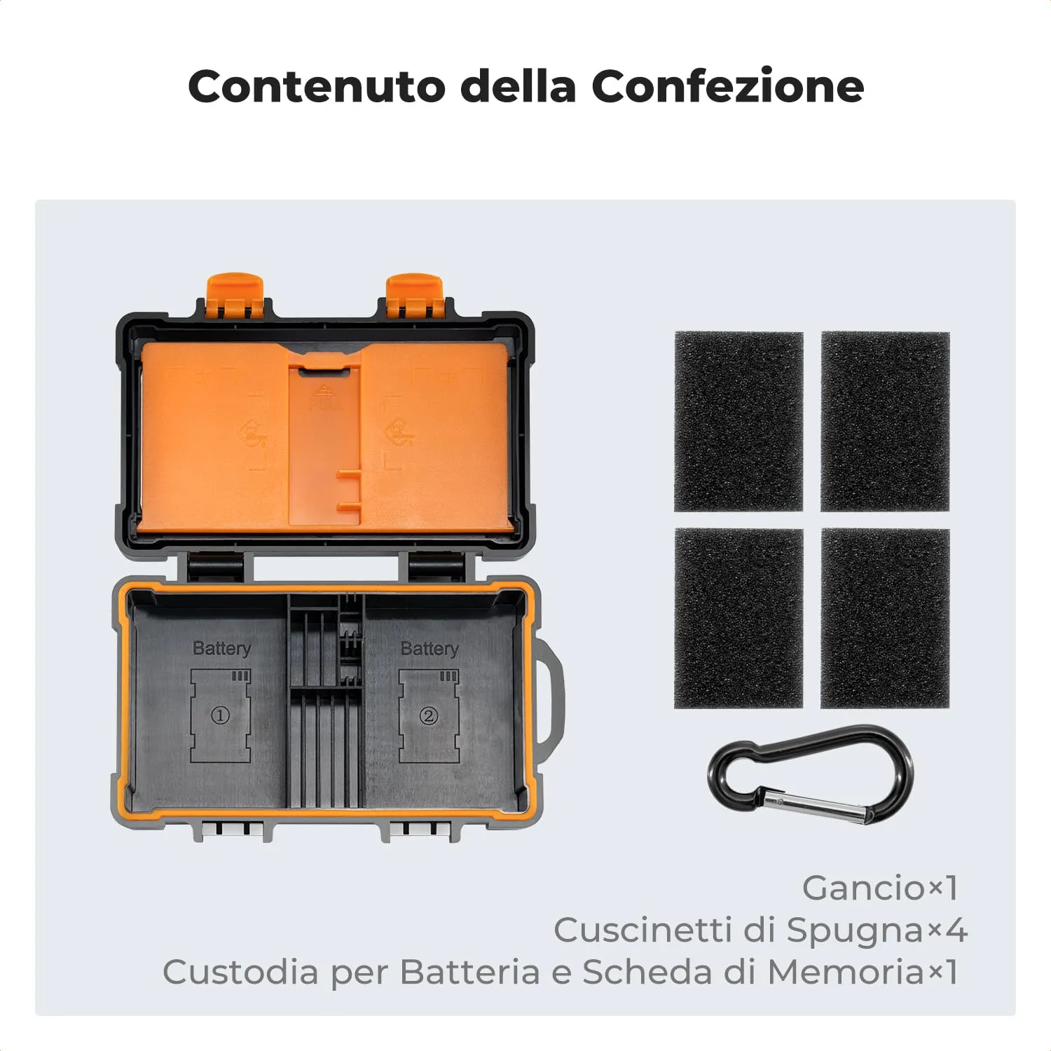 K&F Concept Custodia Batterie Schede SD TF XQD Impermeabile
