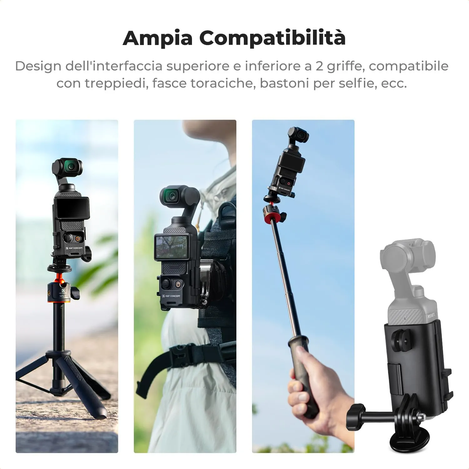 K&F Concept adattatore espansione DJI Osmo Pocket 3 ABS slitta