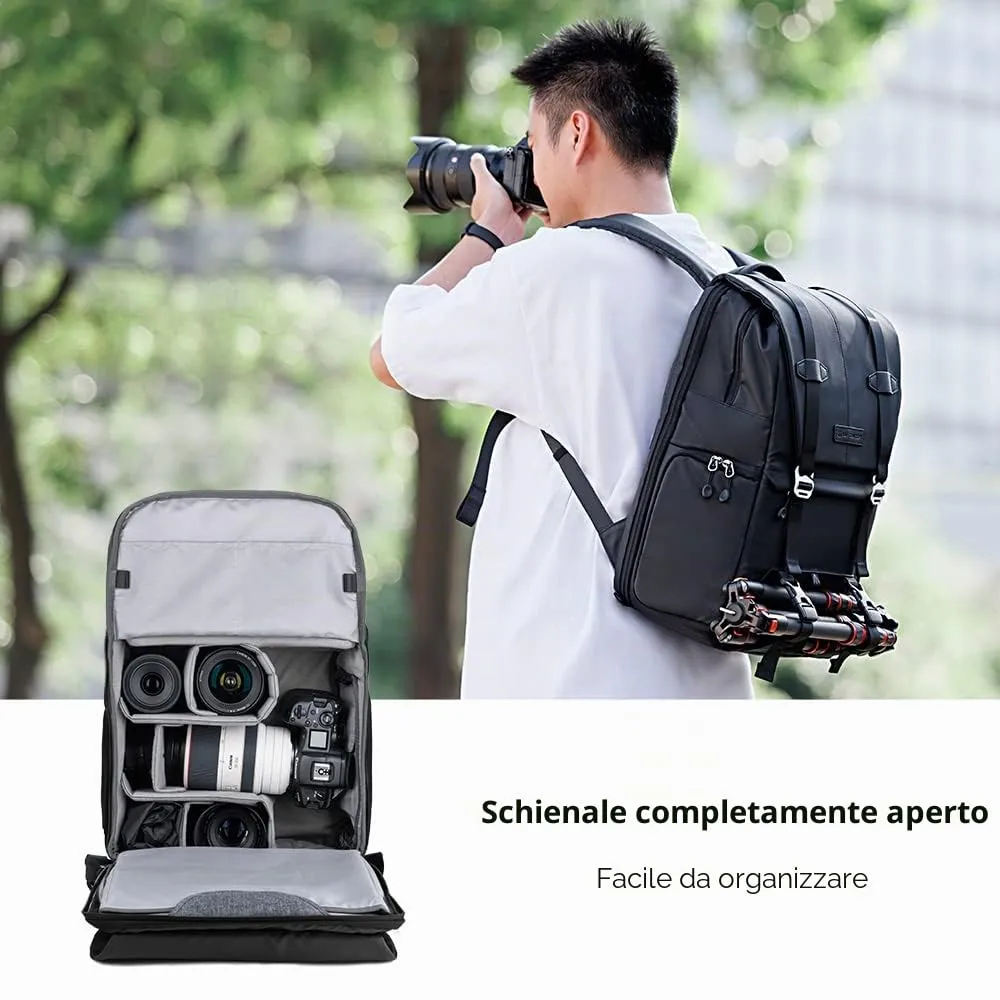 K&F Concept zaino fotografico 20L nero laptop 15,6" drone