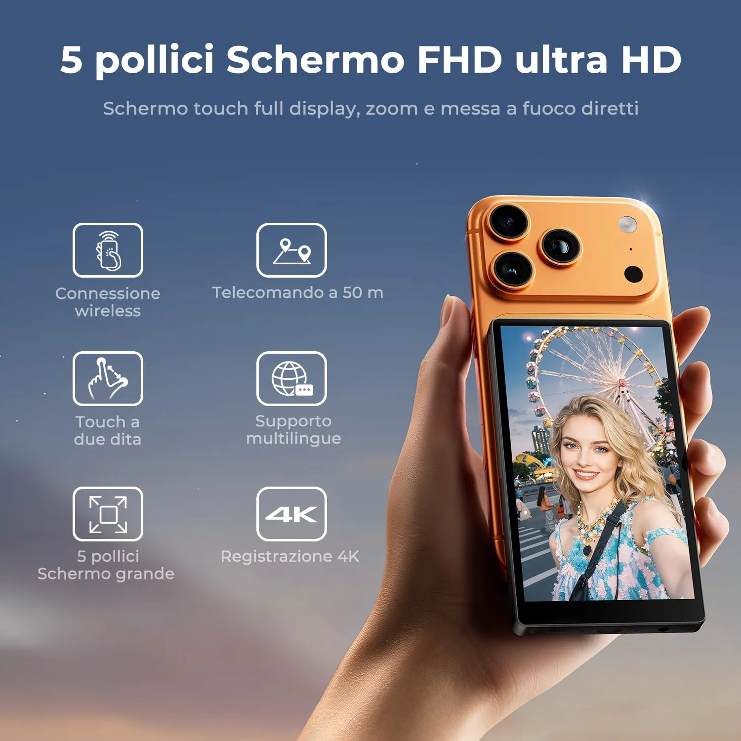 K&F Concept schermo selfie 5" monitor magnetico wireless 4K