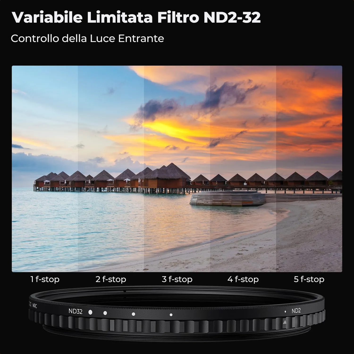K&F Concept Nano-Xcel ND2-32 filtro variabile 67mm 1-5 stop