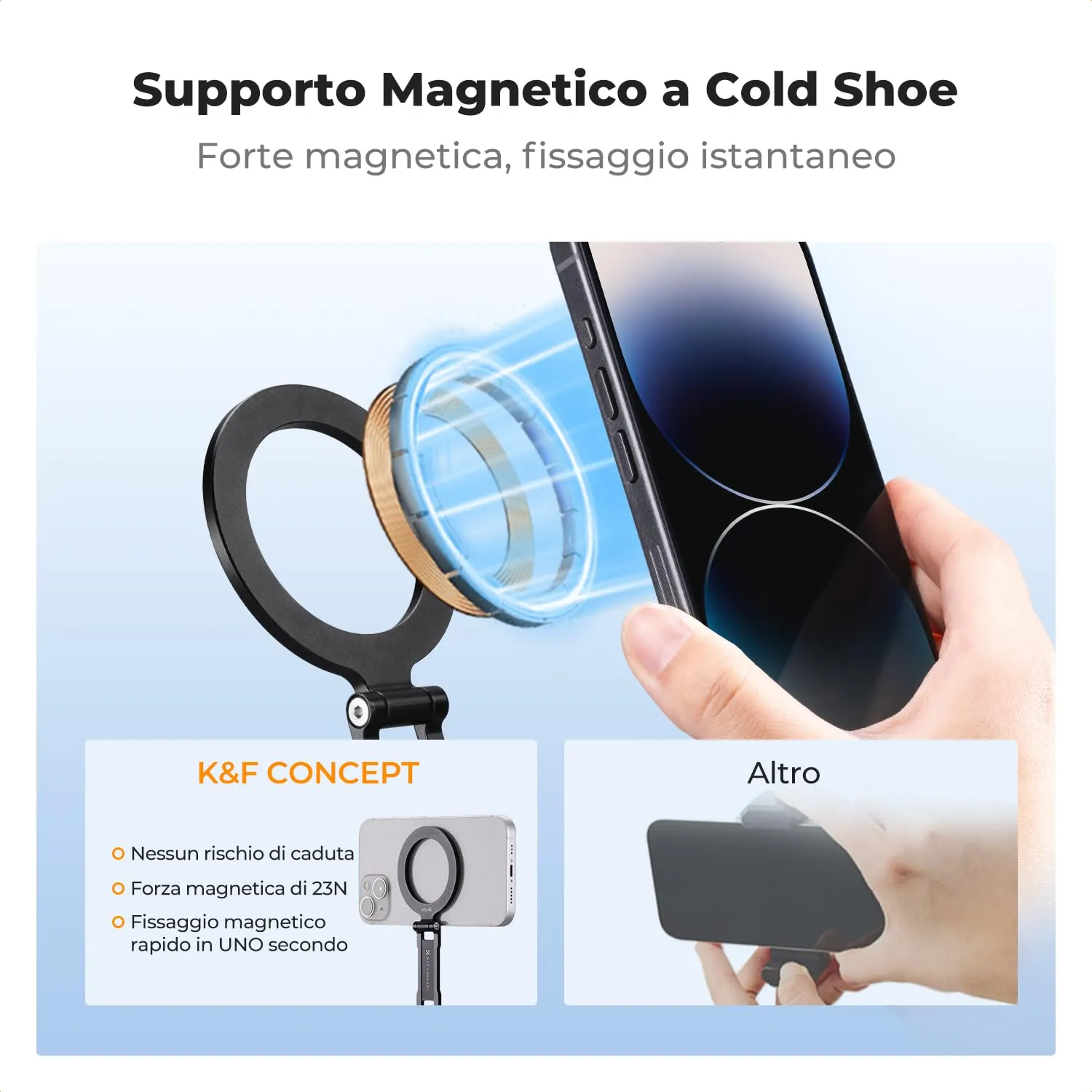 K&F Concept MS-61 supporto magnetico smartphone MagSafe 1/4