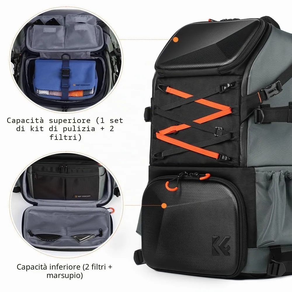 K&F Concept zaino fotocamera 32L 15,6" nero professionale