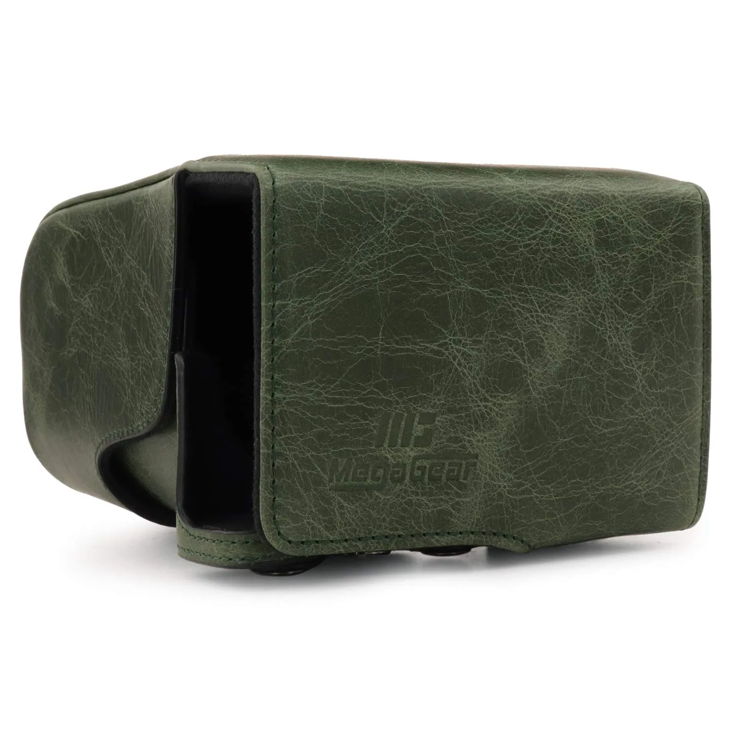 MegaGear A6100 A6400 custodia vera pelle 18-135mm verde