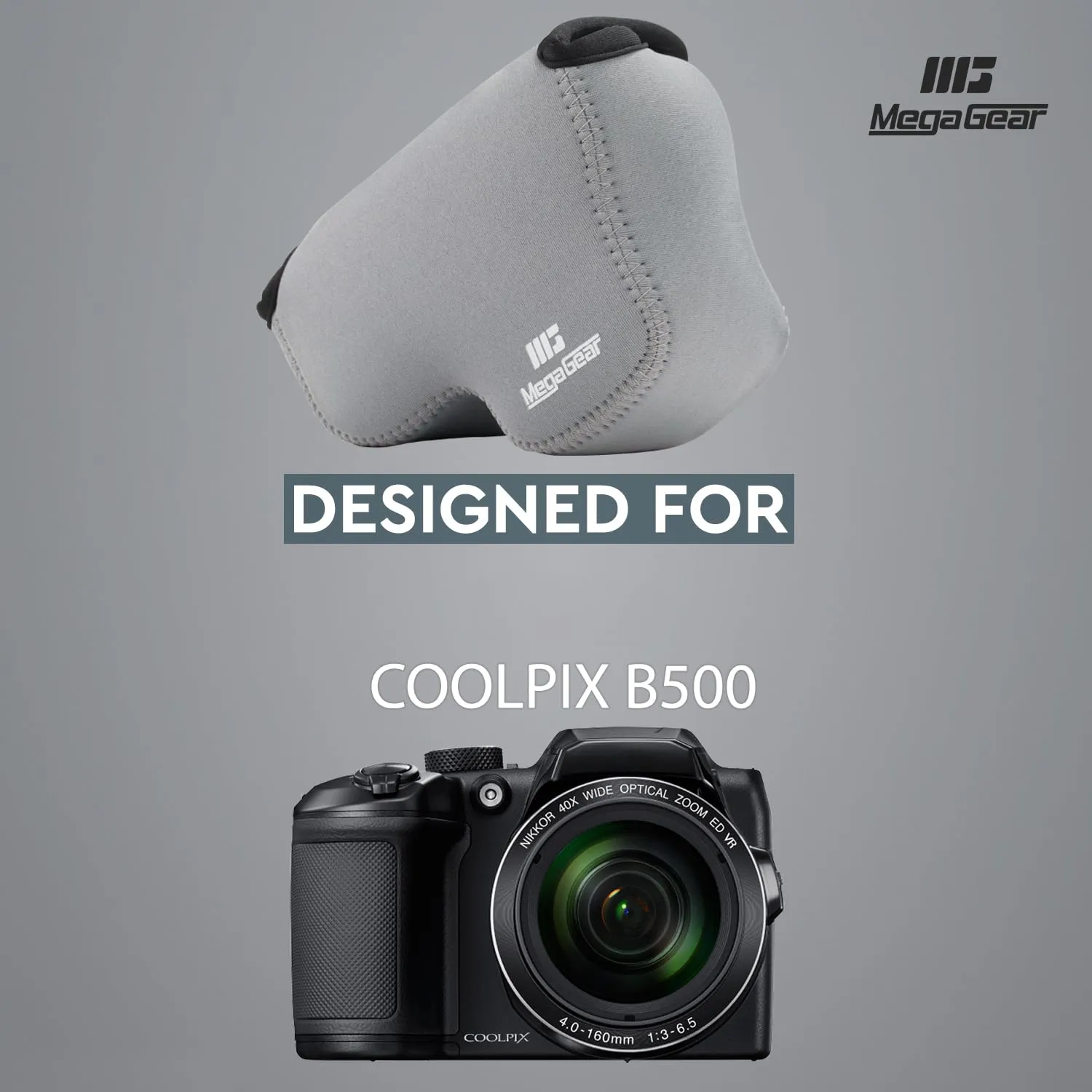MegaGear MG726 custodia neoprene Nikon B500 grigia
