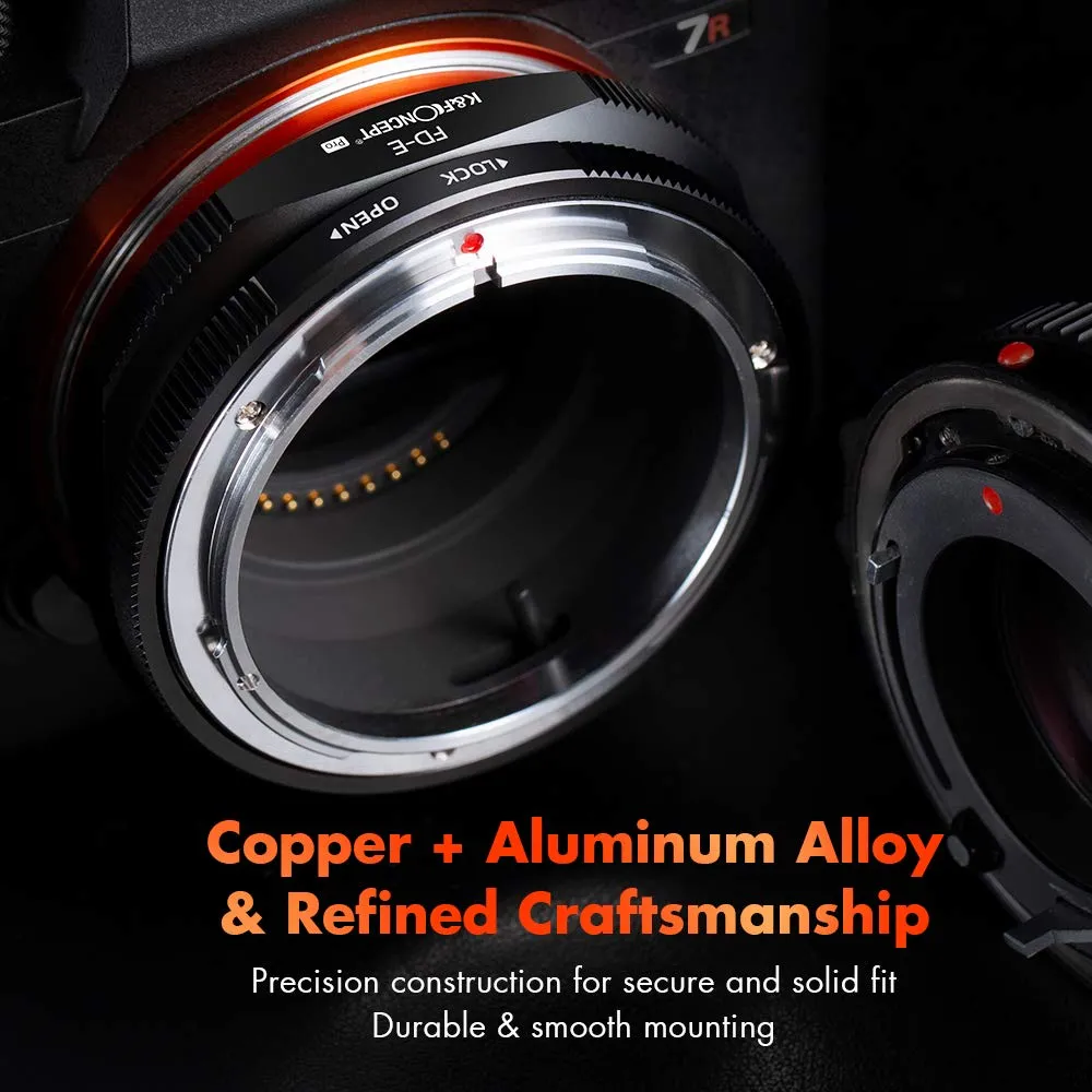 K&F Concept FD-E adattatore obiettivo Canon FD-Sony E opaco