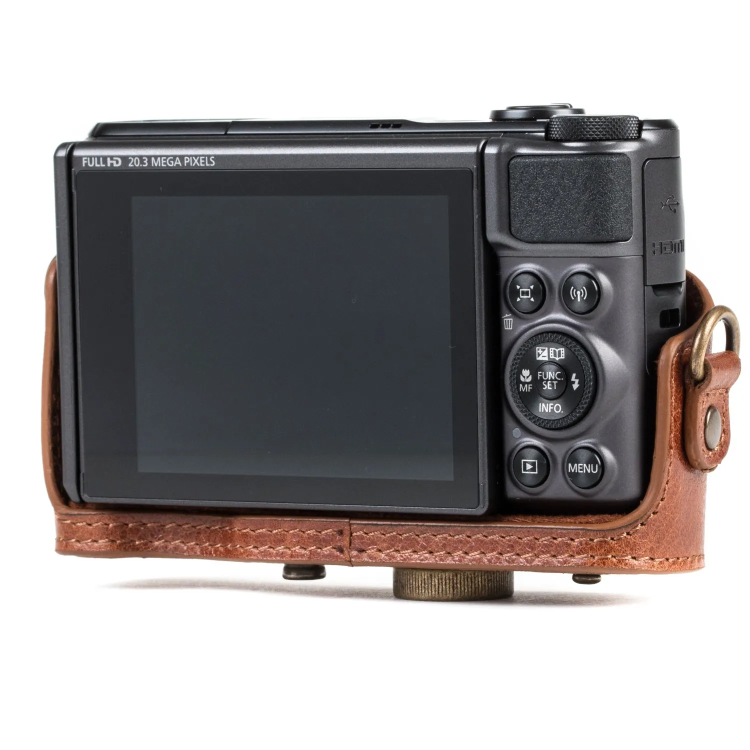MegaGear Ever Ready custodia pelle Canon SX740 SX730 marrone
