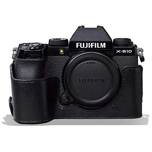 MegaGear Ever Ready X-S10 custodia vera pelle nera Fujifilm