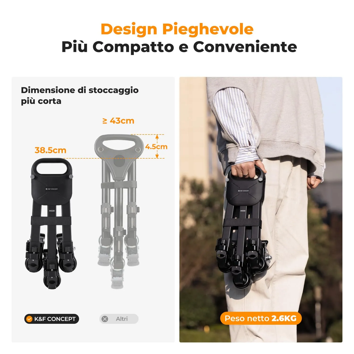 K&F Concept Heavy Duty carrello treppiede universale 20 kg