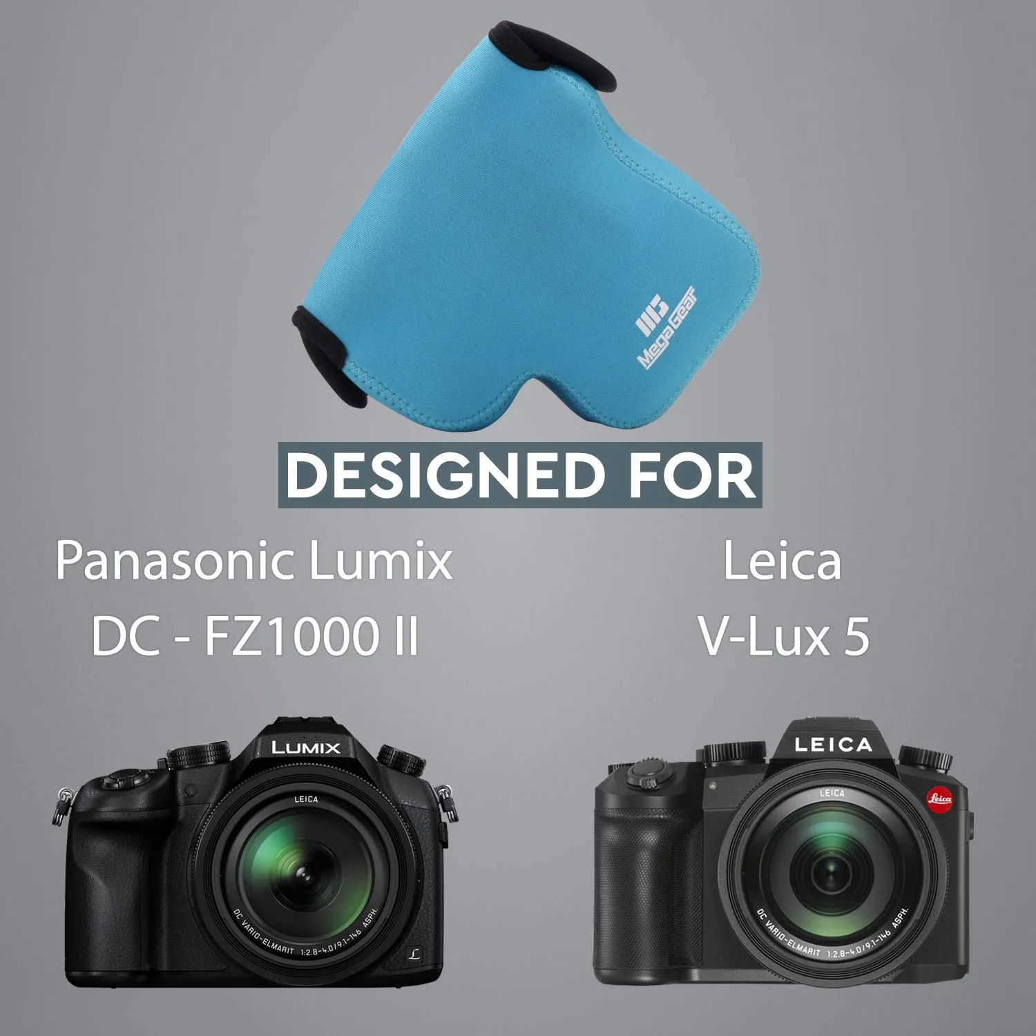MegaGear MG1689 custodia neoprene Panasonic FZ1000 II blu leggera