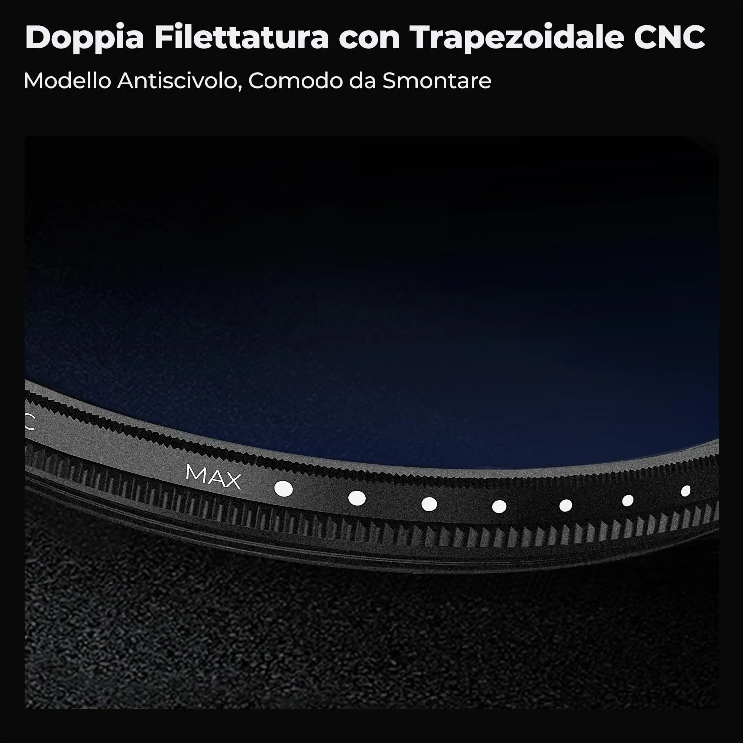 K&F Concept Nano-Klear filtro variabile ND2-400 77mm 9 stop