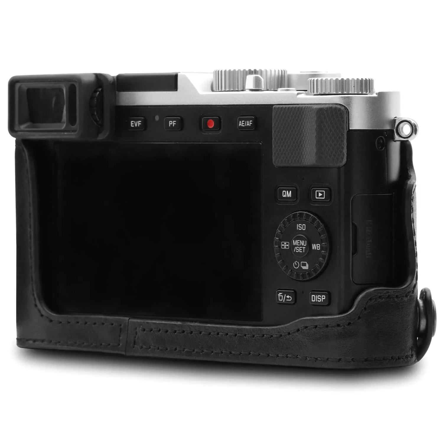 MegaGear Custodia Vera Pelle Leica D-Lux 7 Nera Su Misura