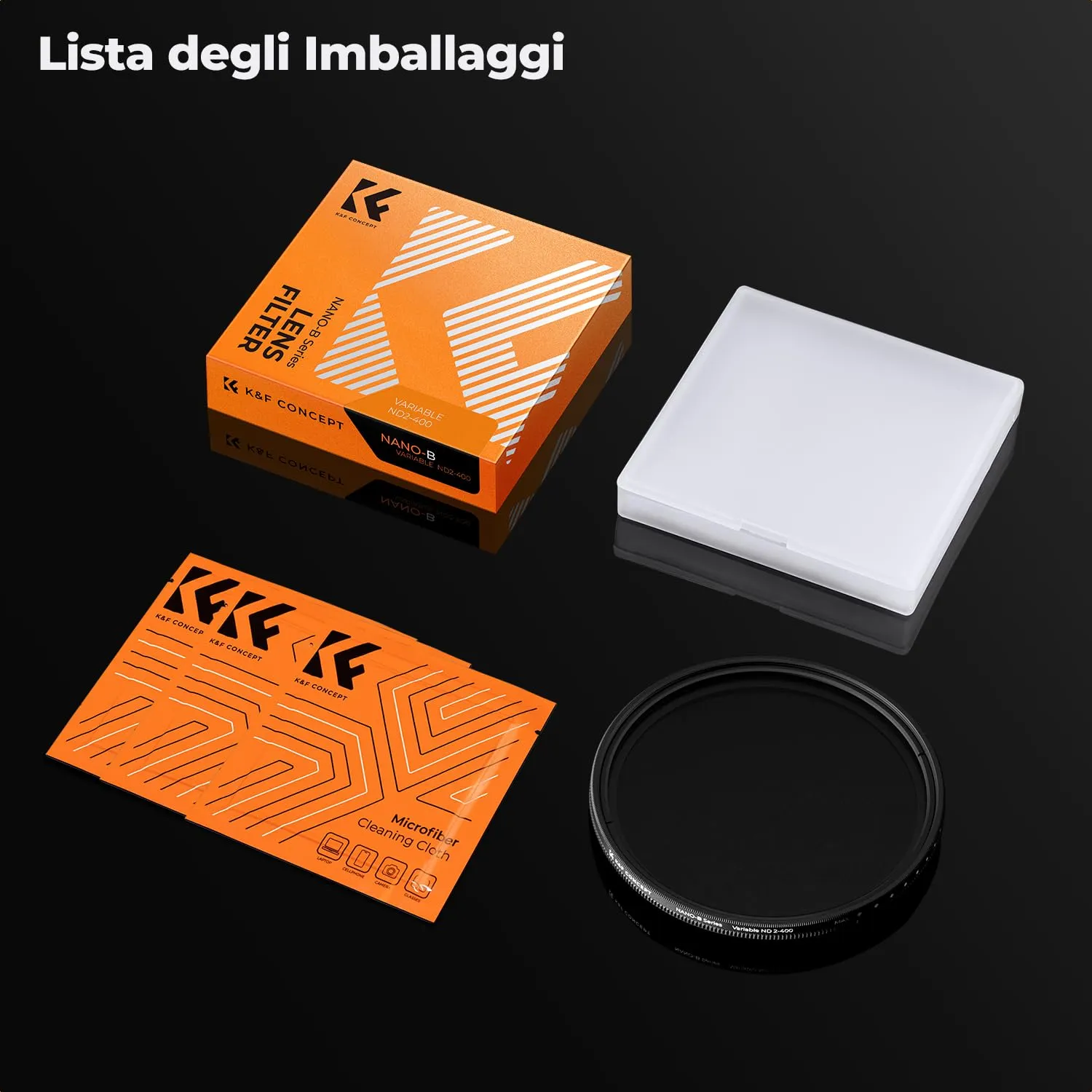 K&F Concept Nano-Basic ND2-400 filtro variabile 82mm 1-9 stop