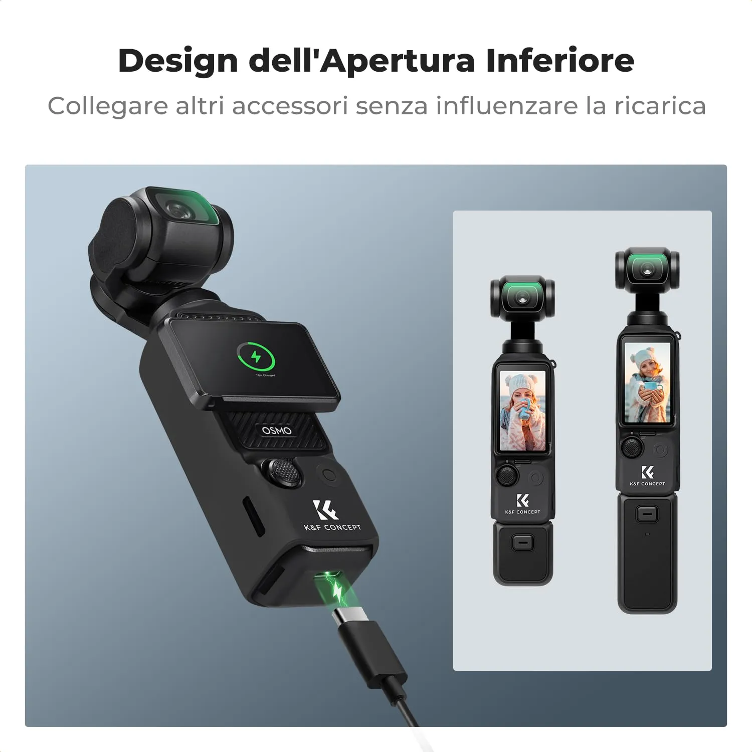 K&F Concept cover silicone DJI Osmo Pocket 3 kit 5 pezzi