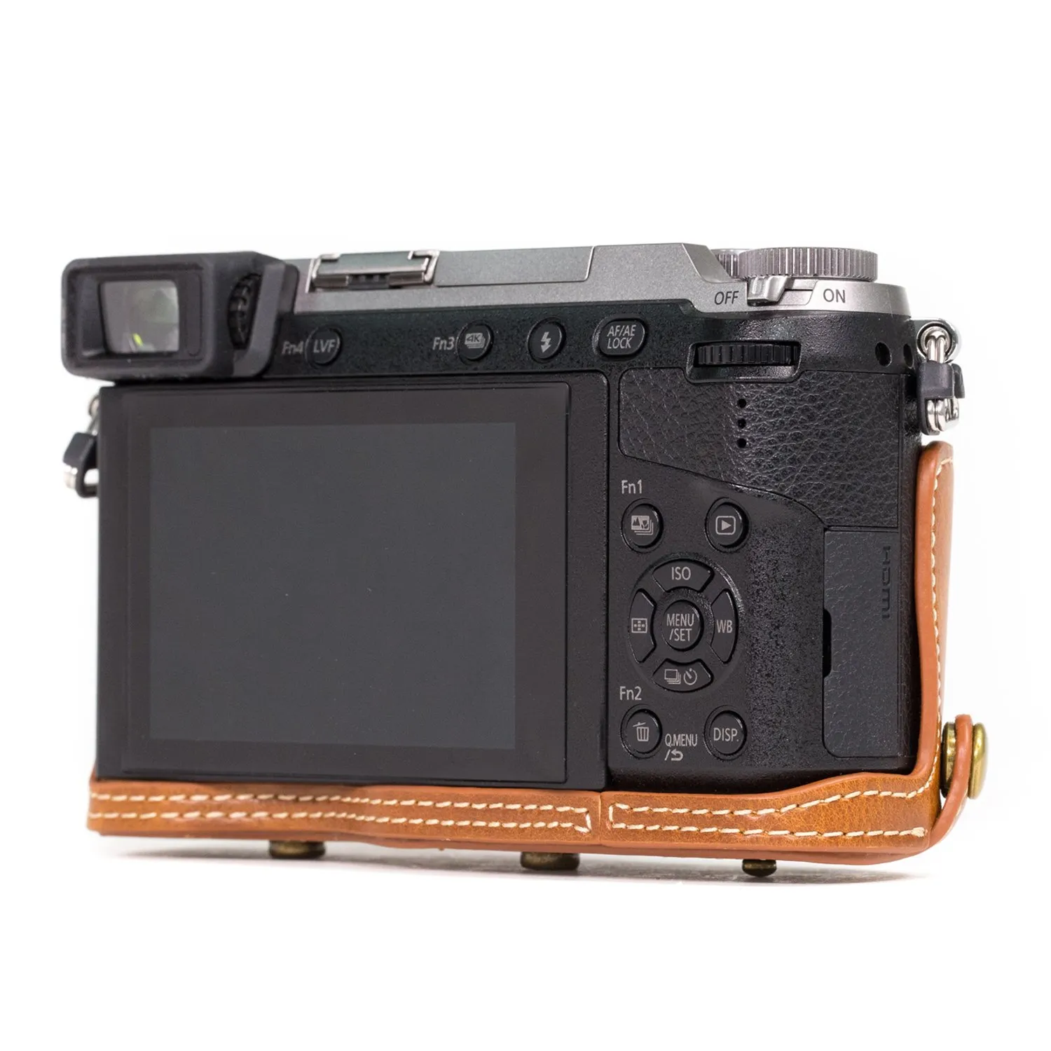 MegaGear MG998 custodia ecopelle marrone chiaro per Lumix GX85