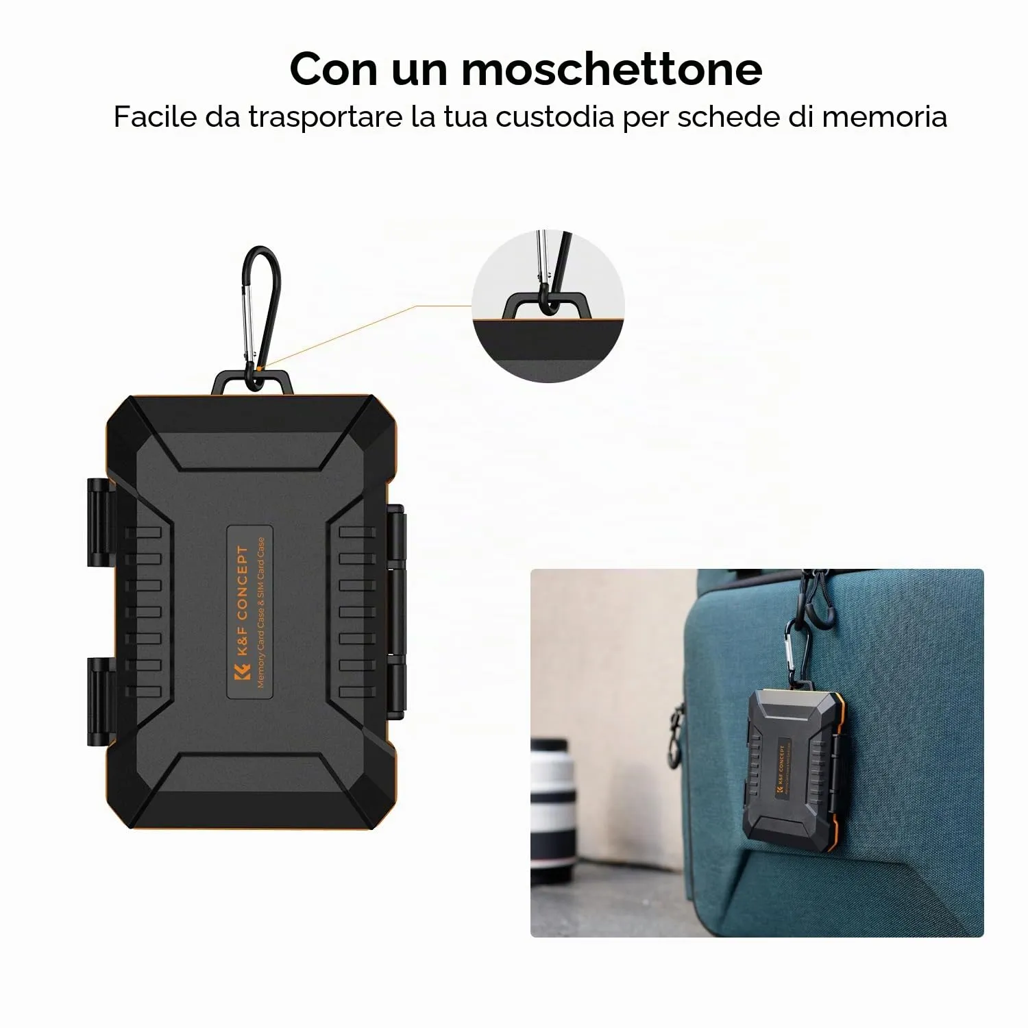 K&F Concept Porta Schede 25 Slot Impermeabile