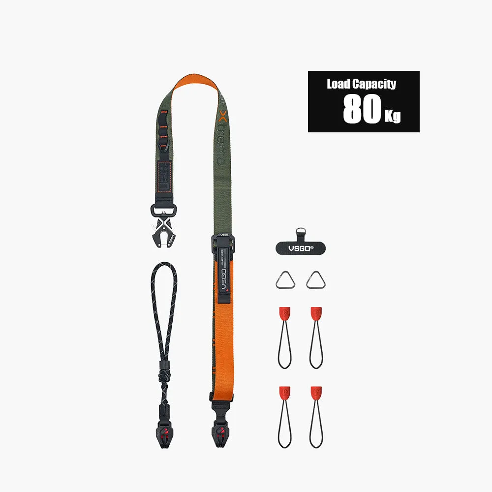 VSGO Black Snipe tracolla fotocamera 2-in-1 arancio verde