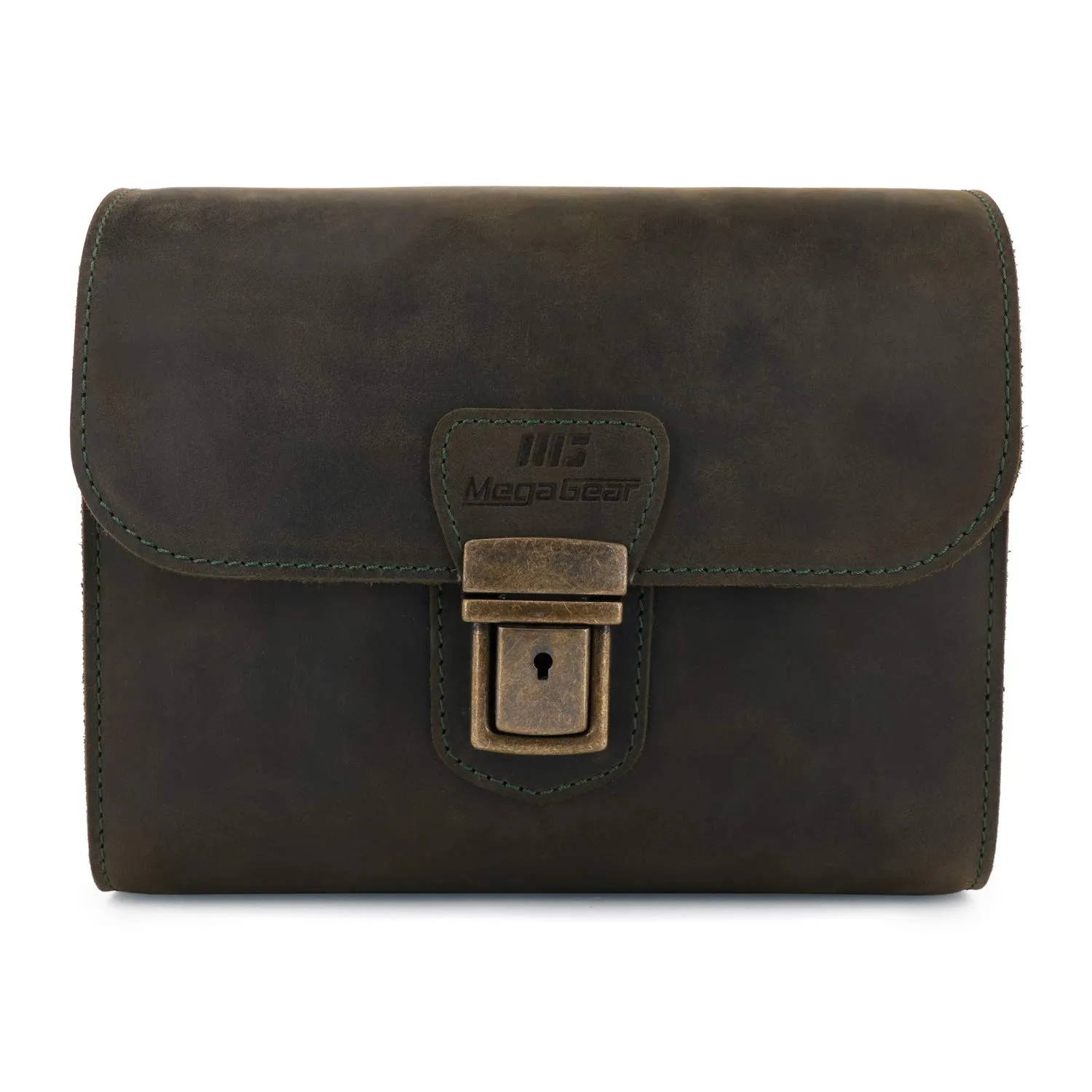 MegaGear Pebble MG1723 borsa fotografica verde oliva pelle