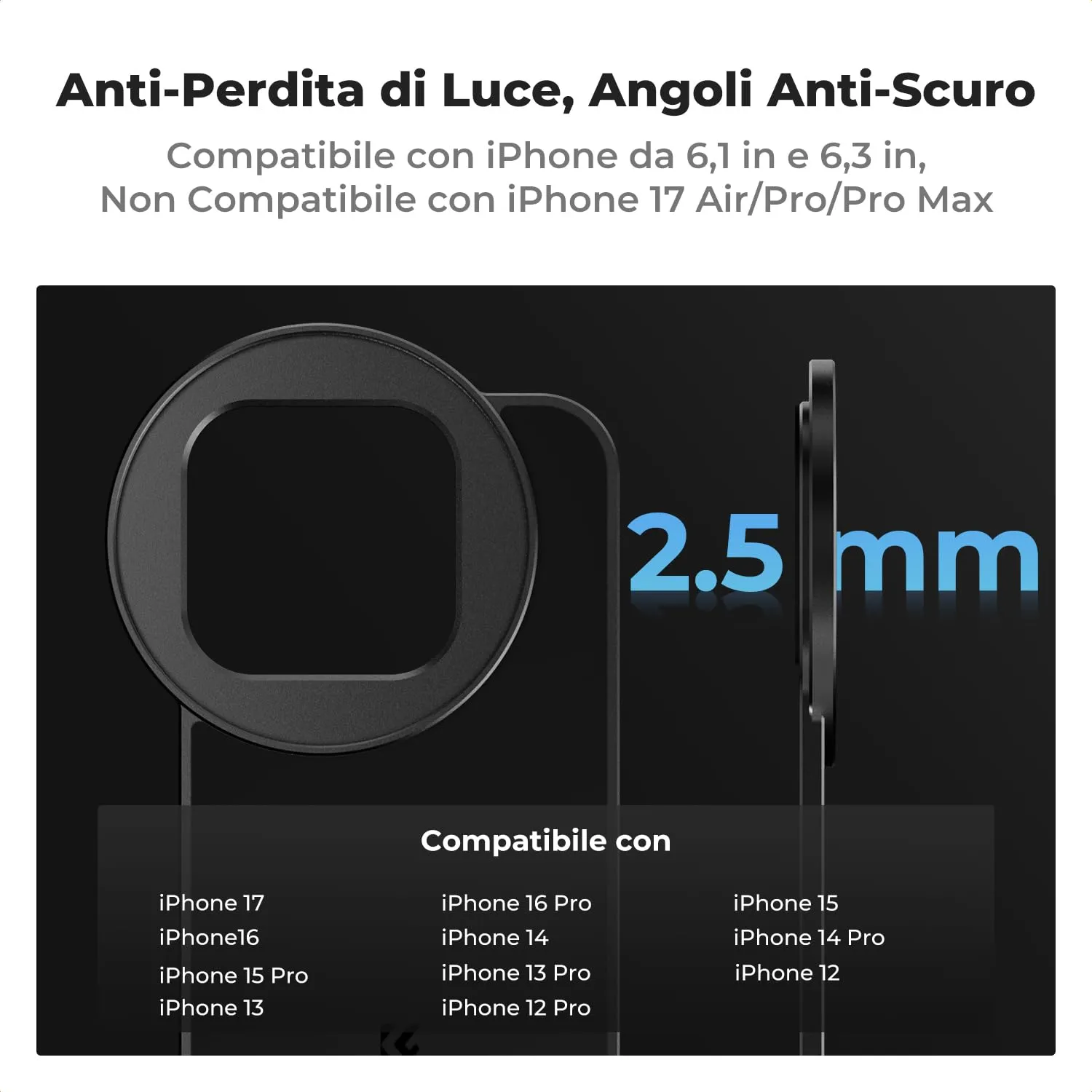 K&F Concept adattatore magnetico filtri 67mm iPhone 6,1" portafiltro