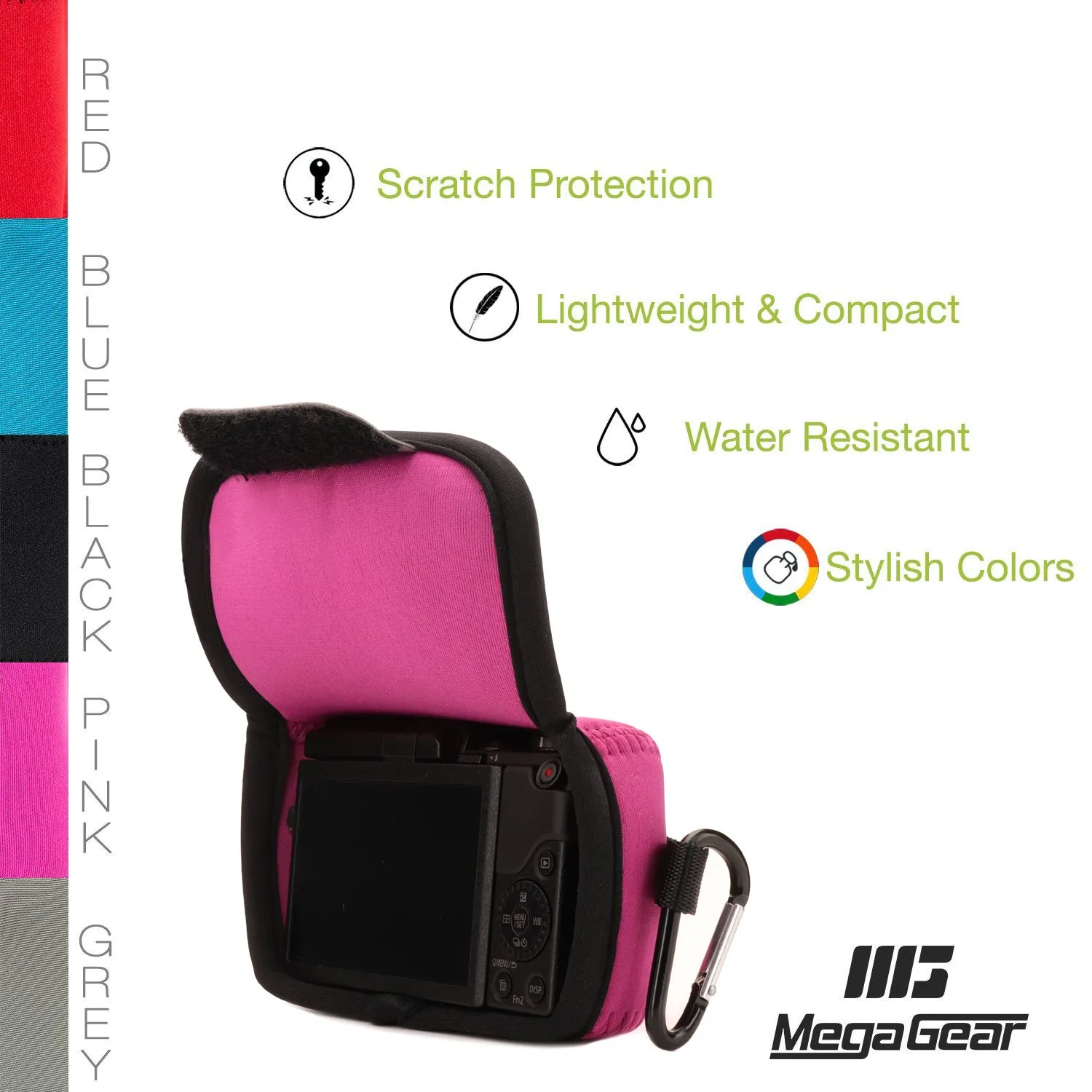 MegaGear MG1462 Lumix GX900 GF10 custodia neoprene rosa
