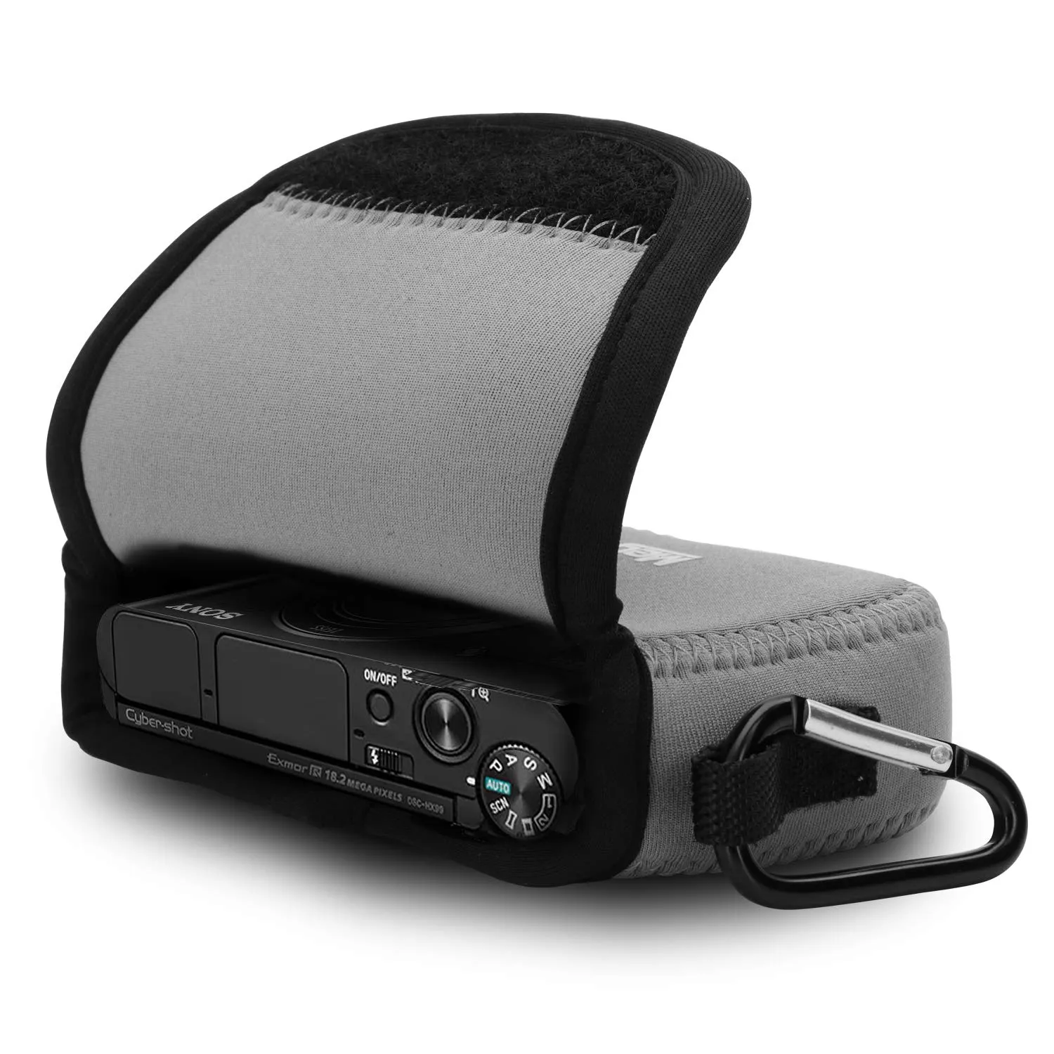 MegaGear custodia neoprene Sony HX95 grigia compatta