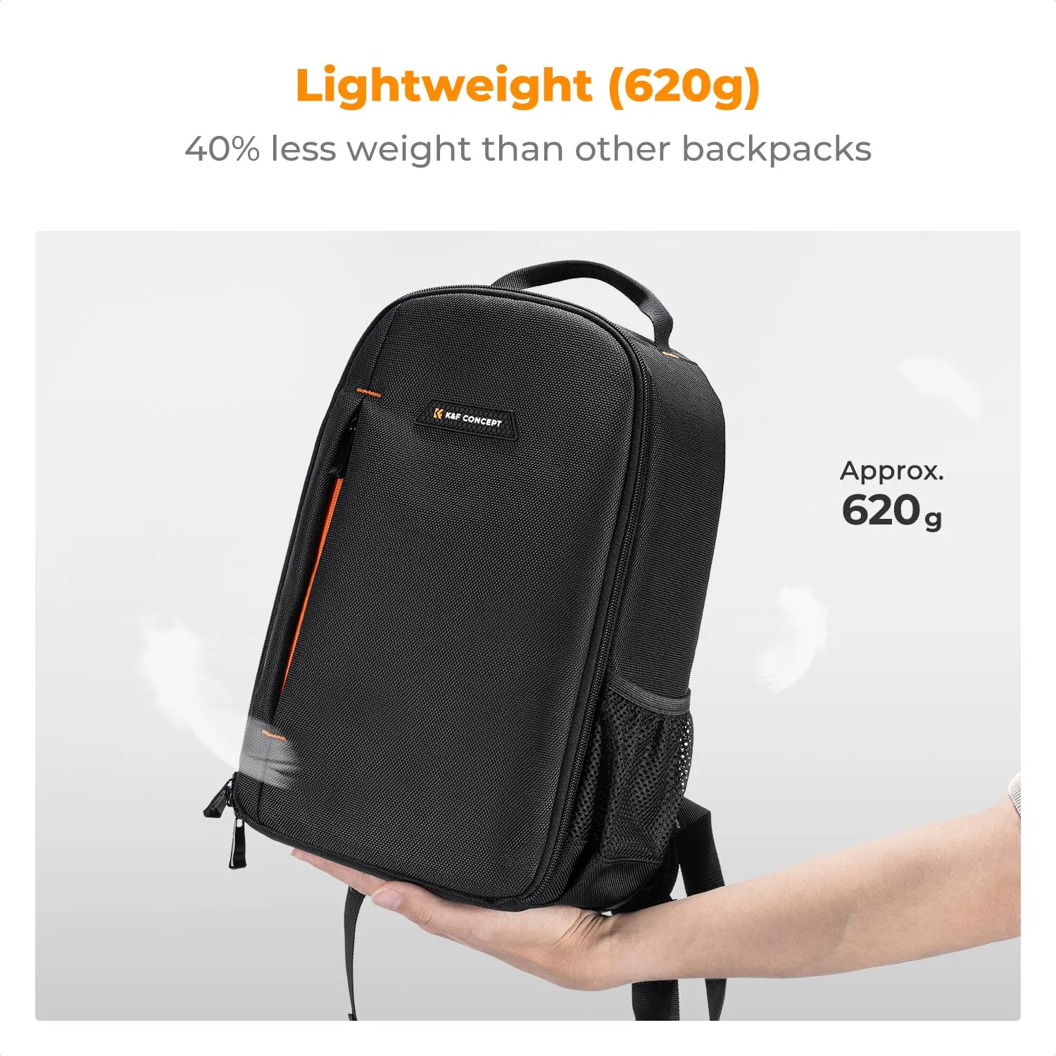 K&F Concept zaino fotografico 10L nero-arancione leggero