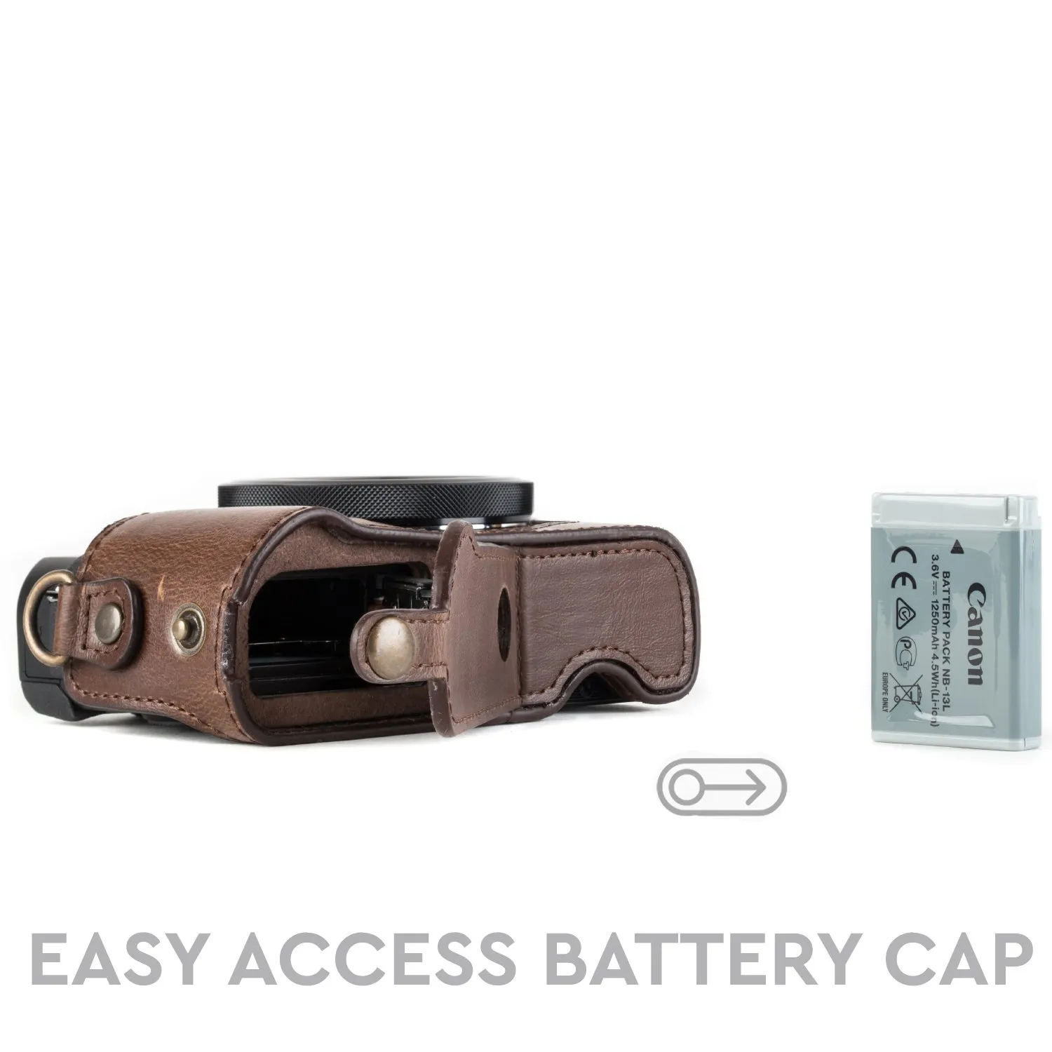 MegaGear MG952 mezza custodia marrone scuro per Canon G7 X II