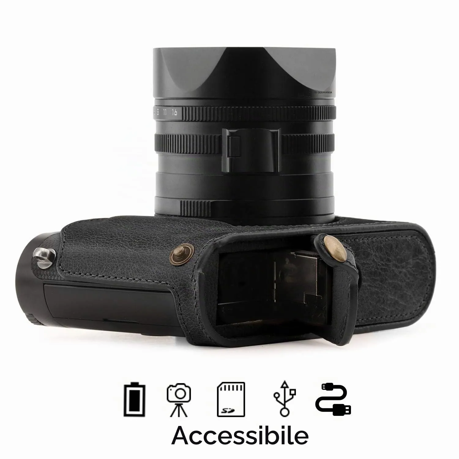 MegaGear Leica Q-P Q Typ 116 custodia pelle nera