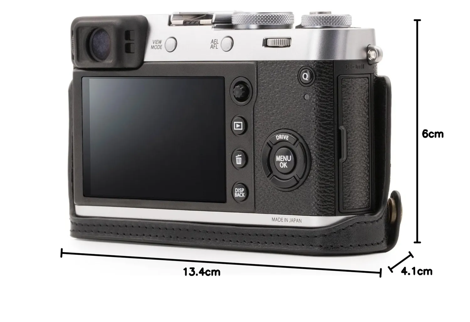 MegaGear Ever Ready Fujifilm X100F Mezza Custodia Pelle Nera