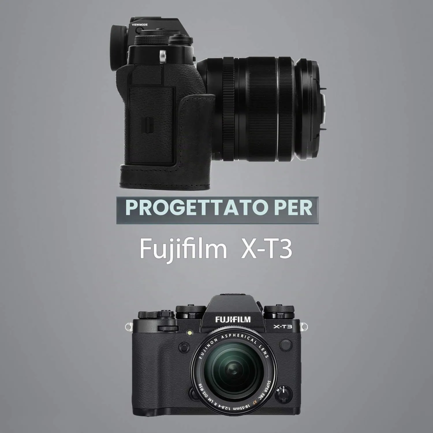 MegaGear Fujifilm X-T3 custodia vera pelle Ever Ready trasparente