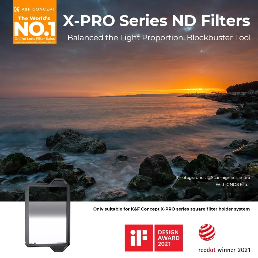 K&F Concept Nano Xcel PRO filtro GND8 reverse 100x150mm vetro