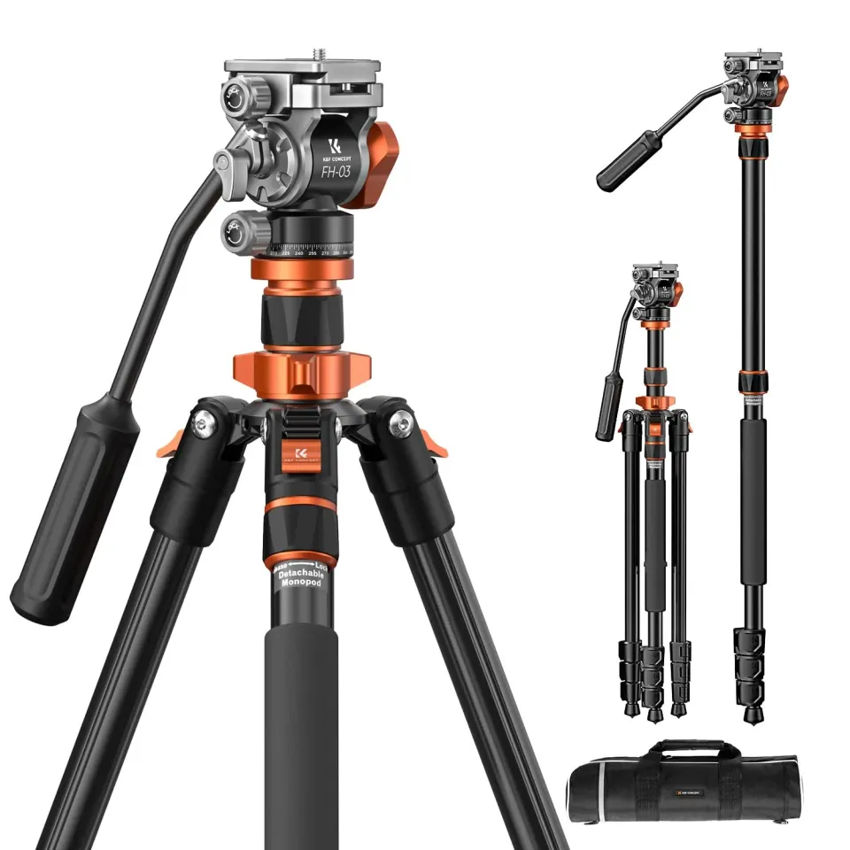 K&F Concept Treppiede 202 Cm Testa Idraulica 5 Kg Monopiede