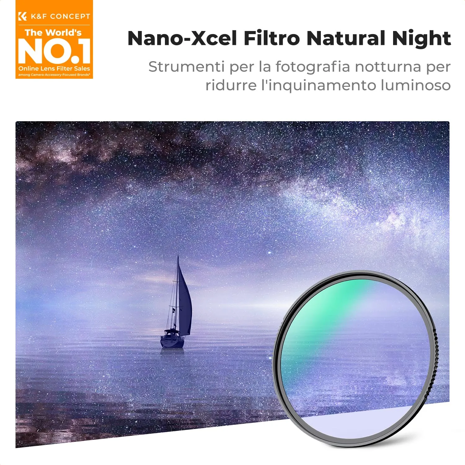 K&F Concept Nano-Xcel Filtro Notturno 82mm anti luce