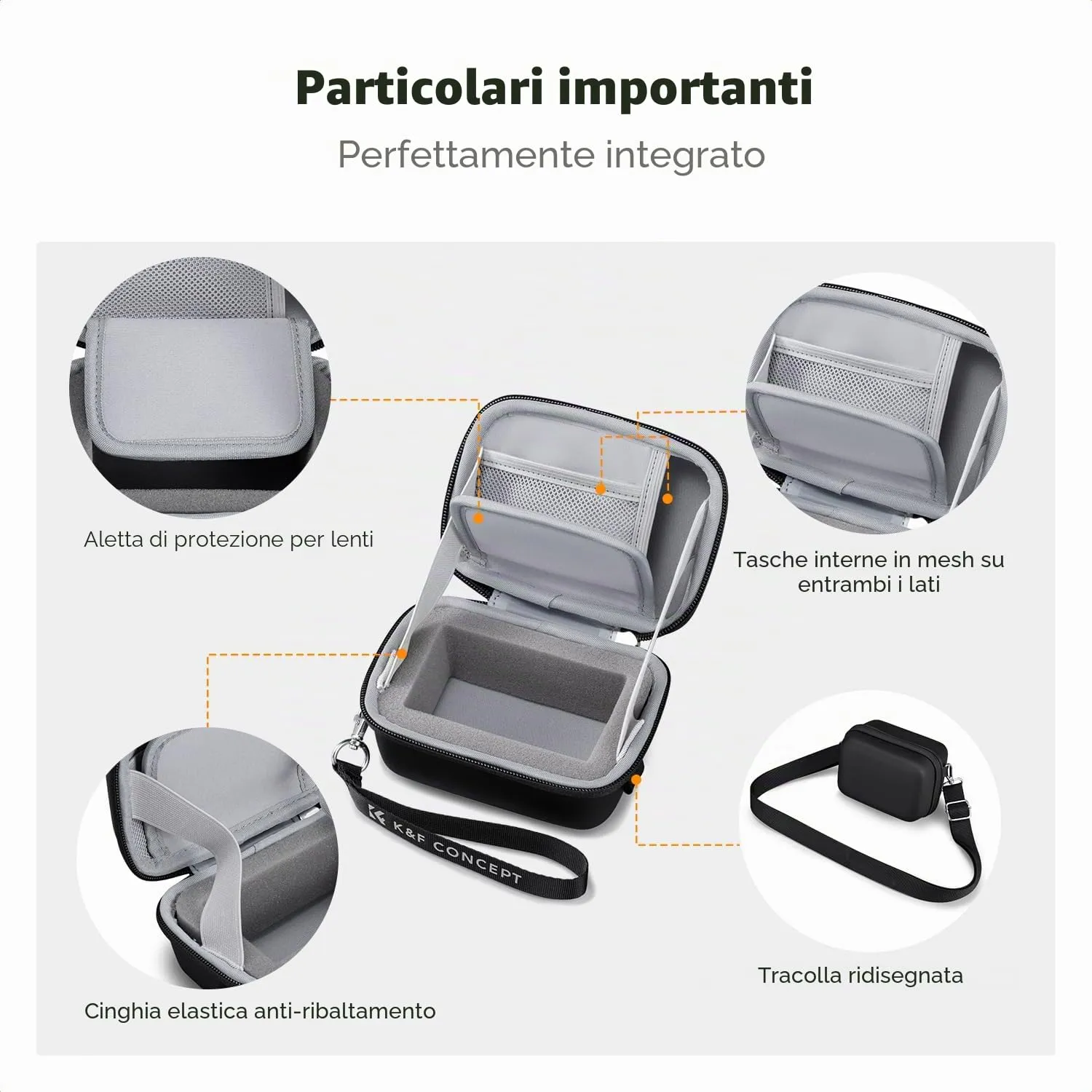 K&F Concept Custodia Fotocamera M Nero Compatta EVA