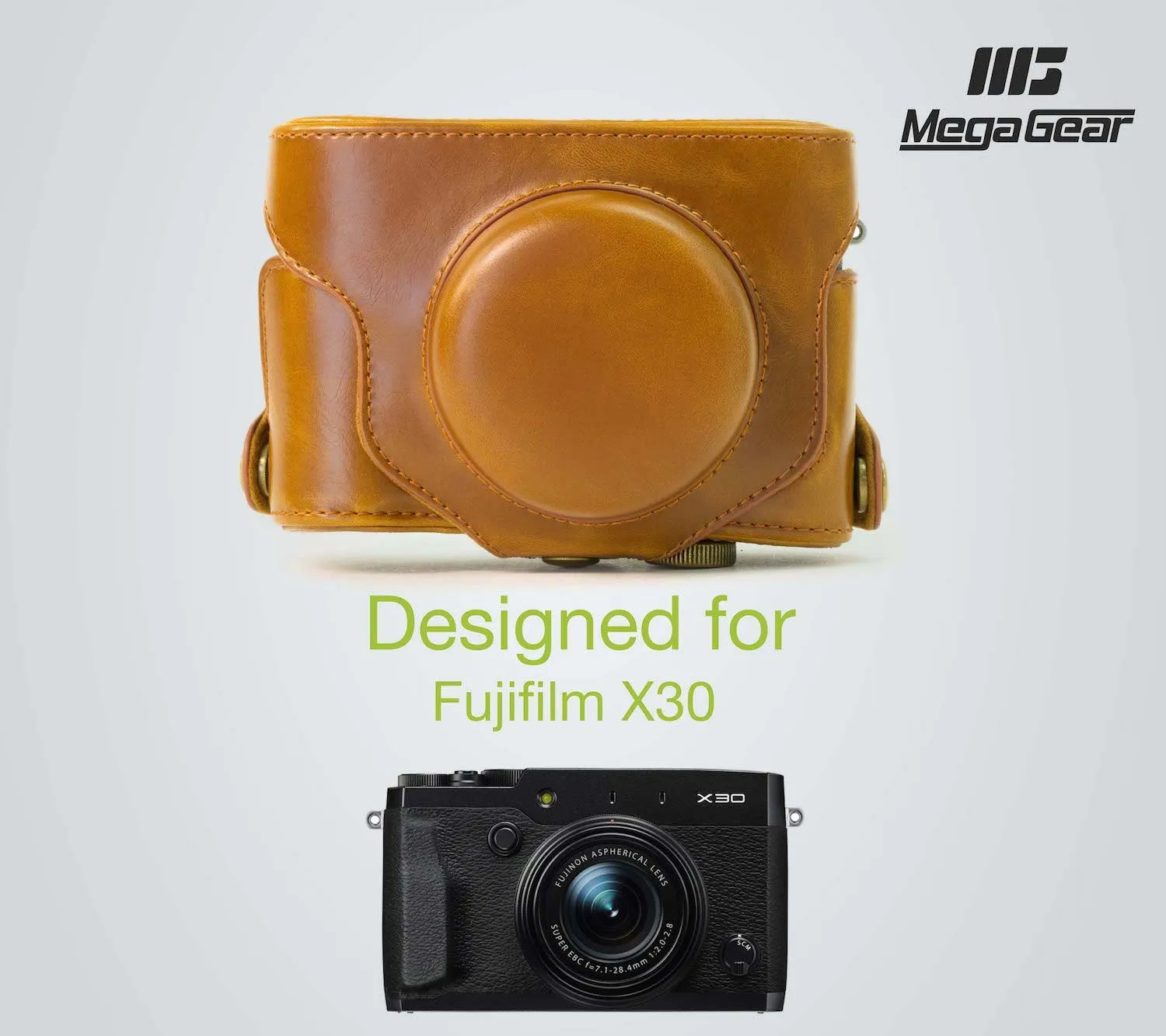 MegaGear Fujifilm X30 custodia pelle marrone chiaro ever ready