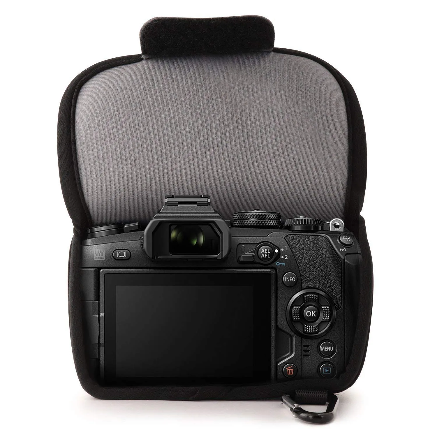 MegaGear custodia neoprene Olympus E-M1 12-40mm grigia