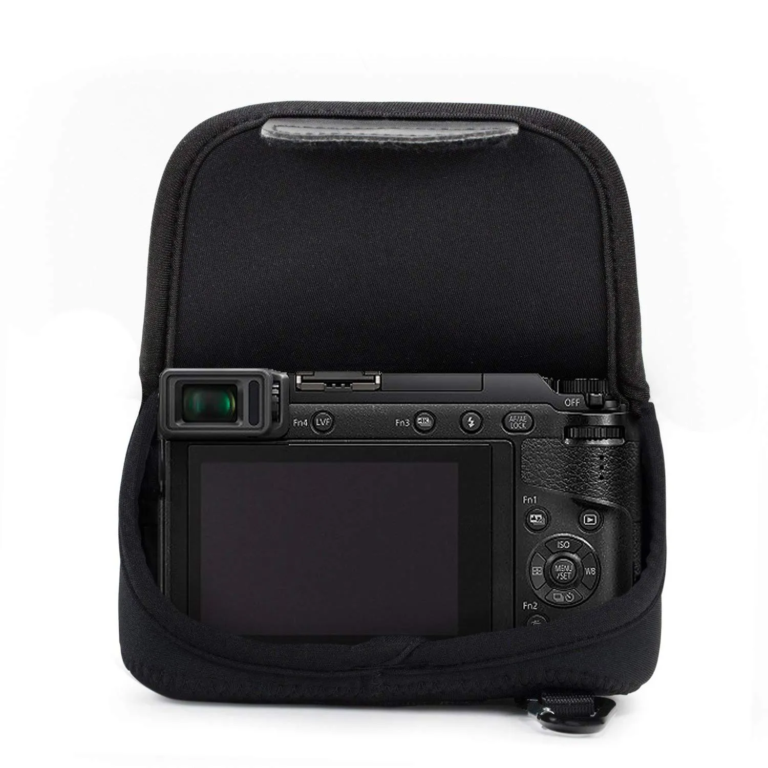 MegaGear Custodia Neoprene Panasonic GX80 14-140mm Nera