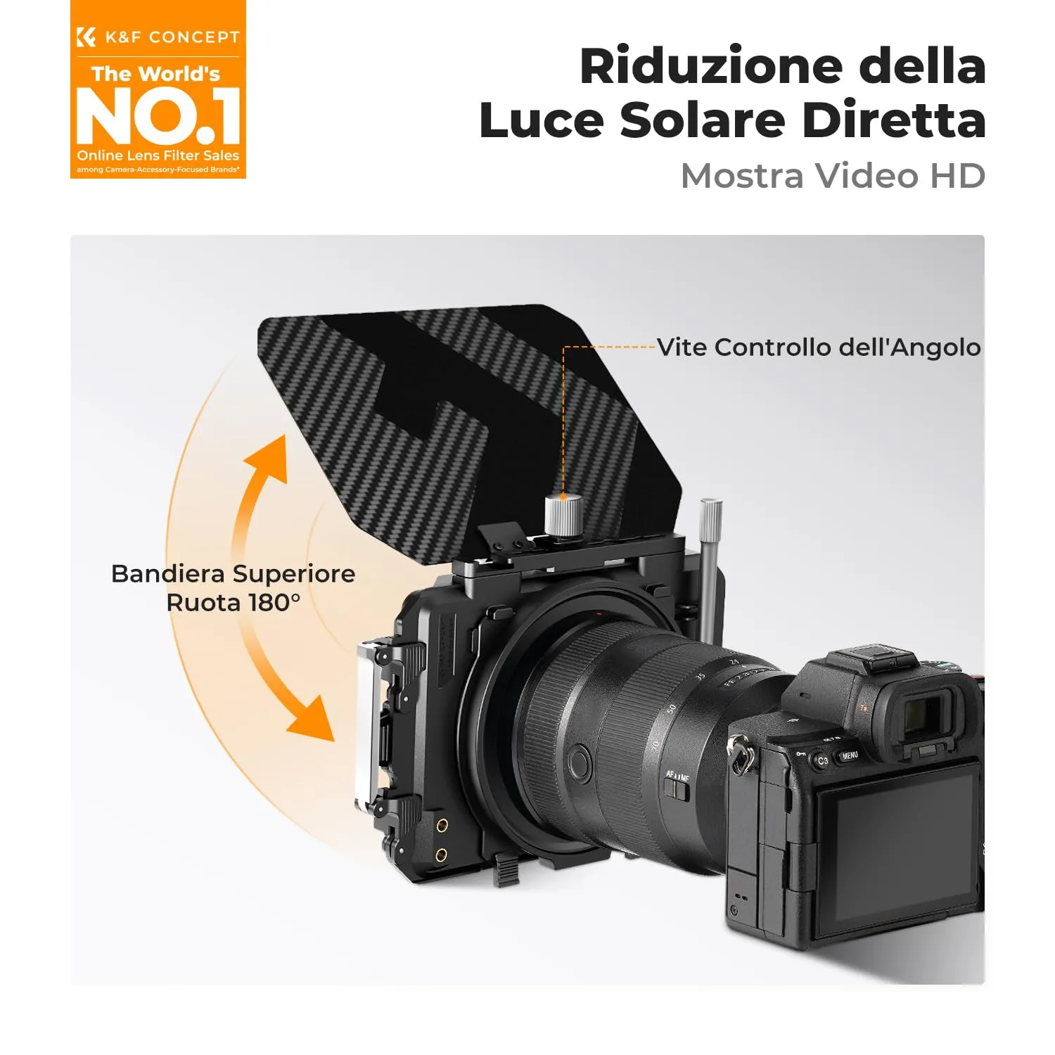 K&F Concept Mini Matte Box paraluce con filtro ND32