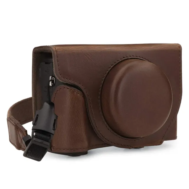 MegaGear Ever Ready custodia Canon G5 X Mark II marrone finta pelle