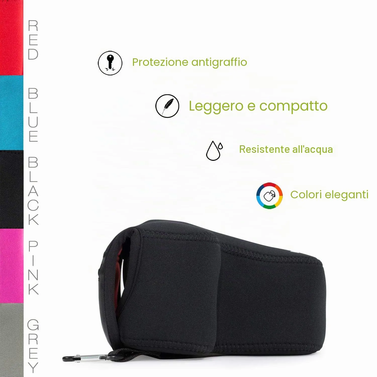 MegaGear custodia neoprene Canon EOS 18-55mm nera